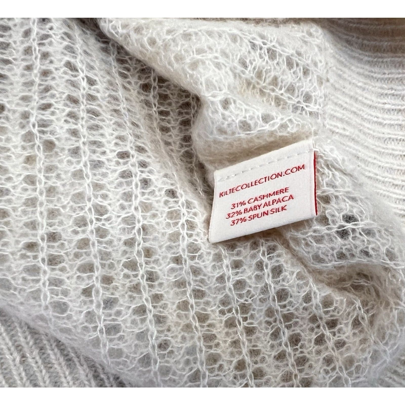 Vintage Kilte Los Angeles Sweater Open Knit Beige Cashmere/Alpaca/Silk S Women Pullover Open-Knit Angel 90s Size S / US 4 / IT 40 - 6 Thumbnail