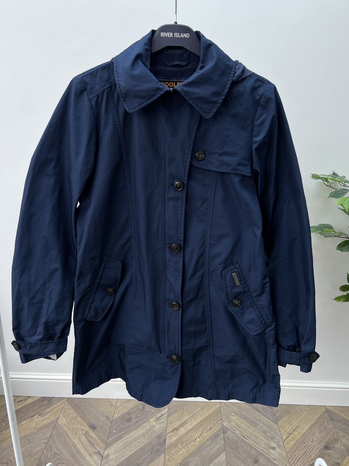 Woolrich Woolen Mills Vintage Woolrich Navy Blue Hooded women’s Coat Size L / US 10 / IT 46 - 1 Thumbnail