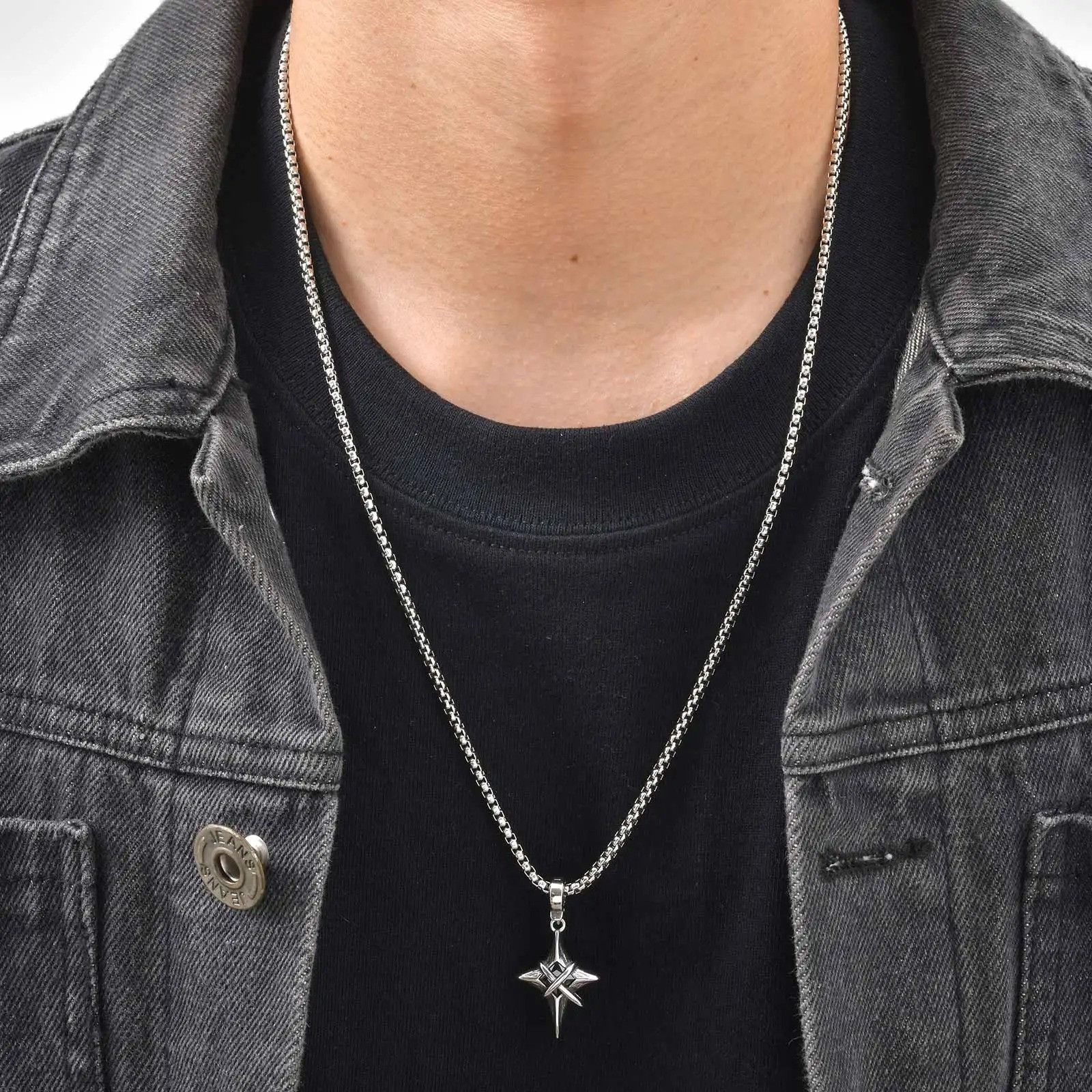 Jewelry Star Cross Pendant Necklace Size ONE SIZE - 4 Thumbnail