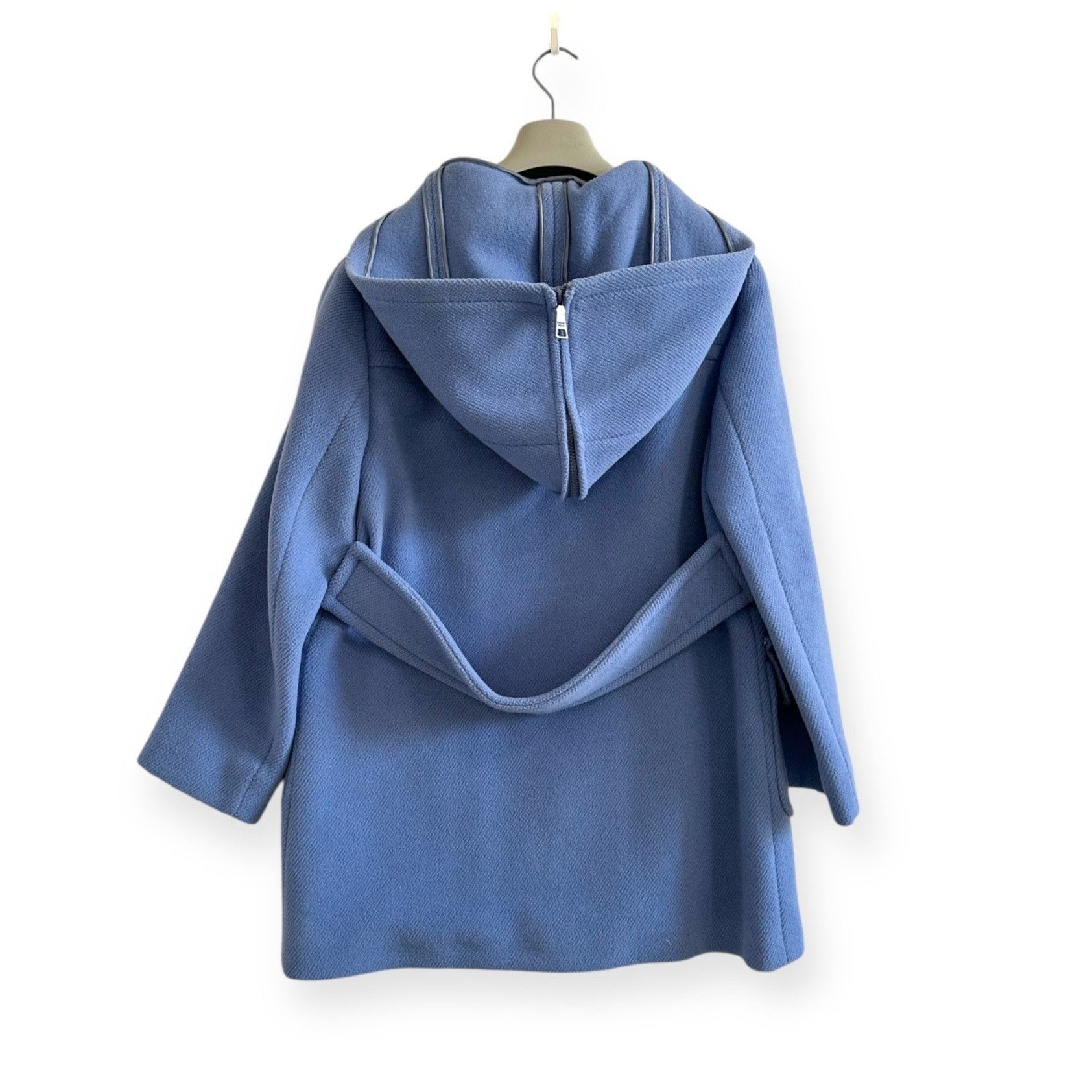 Prada Prada Blue Wool Double Breasted Coat, Size 46 Italy, Hooded Size L / US 10 / IT 46 - 6 Thumbnail