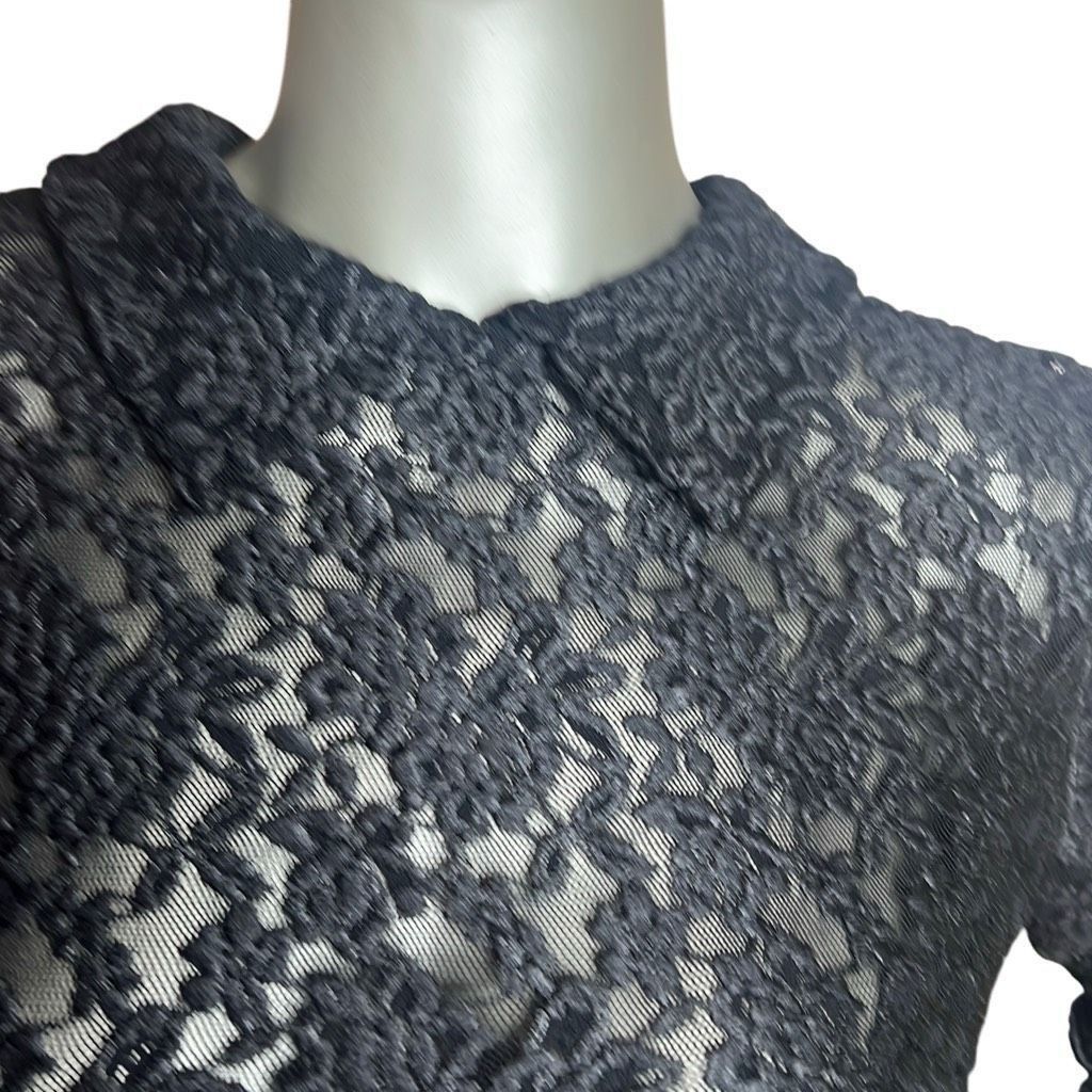Cosa Nova Kova & T Black Lace Long-Sleeve Top Size S / US 4 / IT 40 - 2 Thumbnail