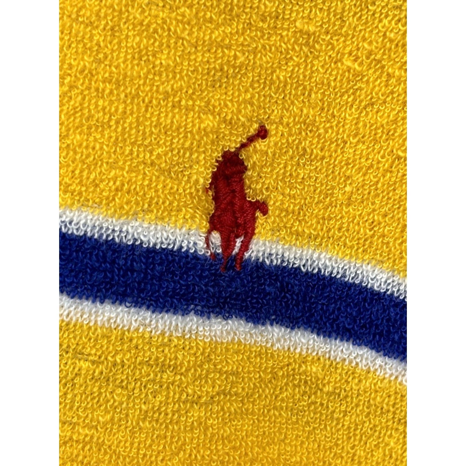Ralph Lauren VINTAGE Polo Ralph Lauren Polo Shirt Men Striped French Terry Size L Yellow/Blue 52" Chest USA Made Polo Shirt Mens Size US L / EU 52-54 / 3 - 4 Thumbnail