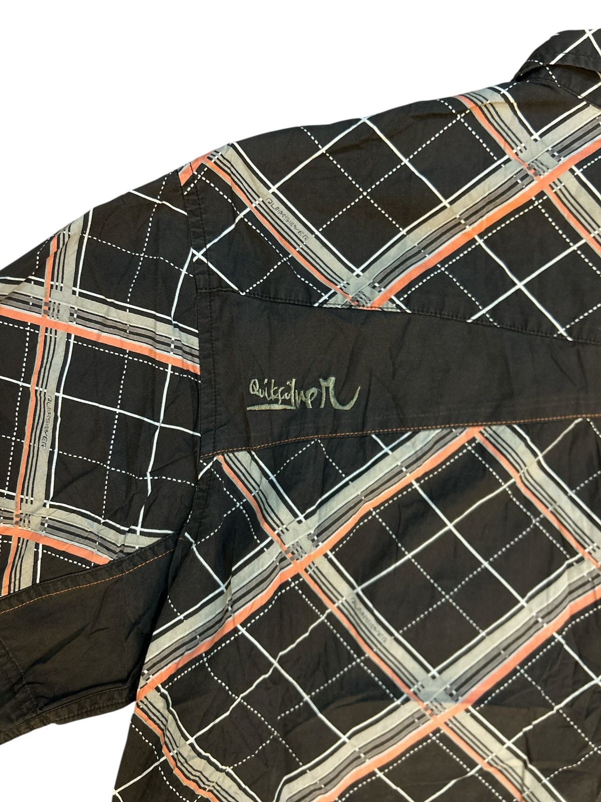 Quiksilver 🏄 Quiksilver Diagonal Plaid Short Sleeve Button-Up Shirt Size US L / EU 52-54 / 3 - 4 Thumbnail