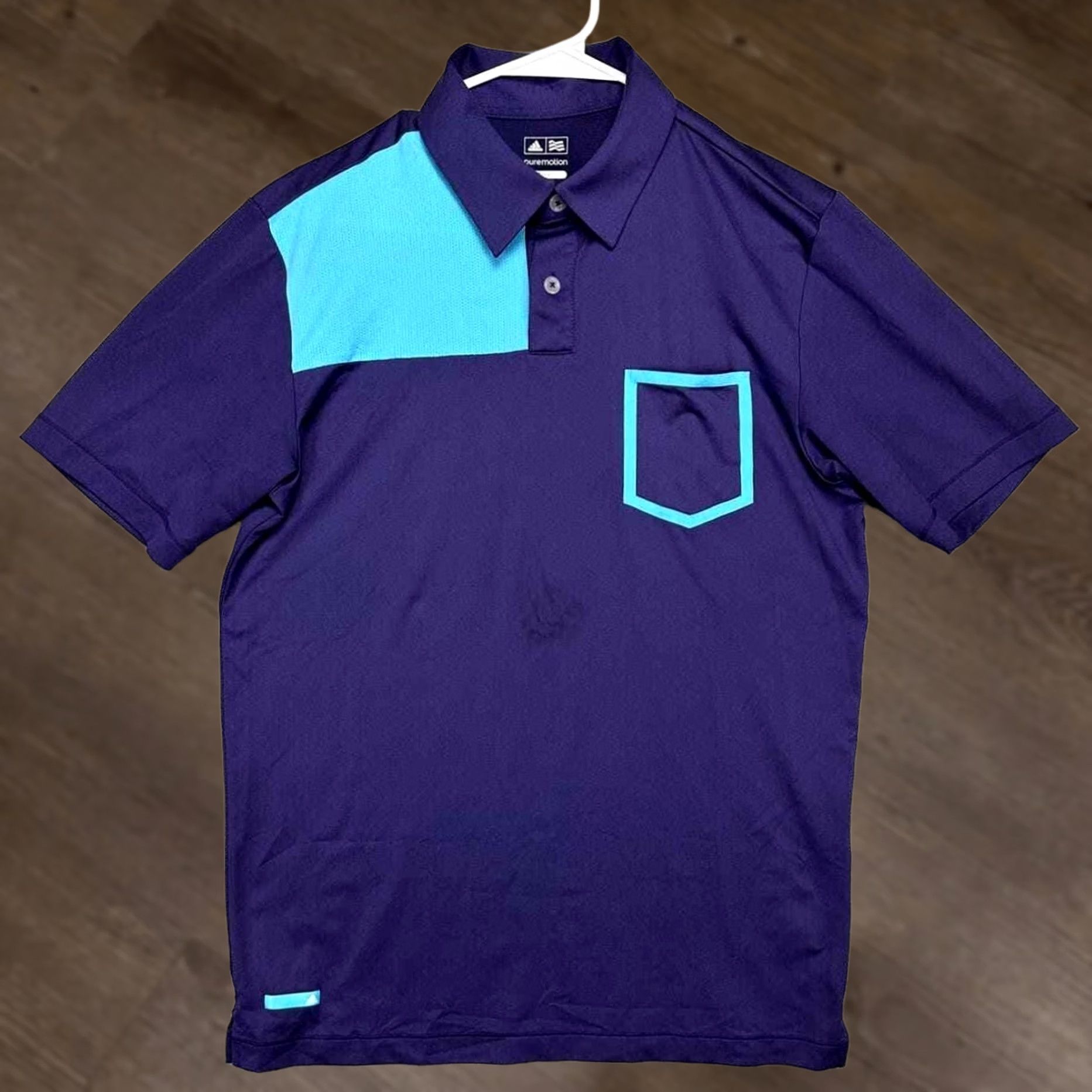 Adidas Adidas Pure Motion Golf Polo Shirt Mens Small Purple Blue Colorblock Logo Rugby Shirt Size US S / EU 44-46 / 1 - 1 Thumbnail