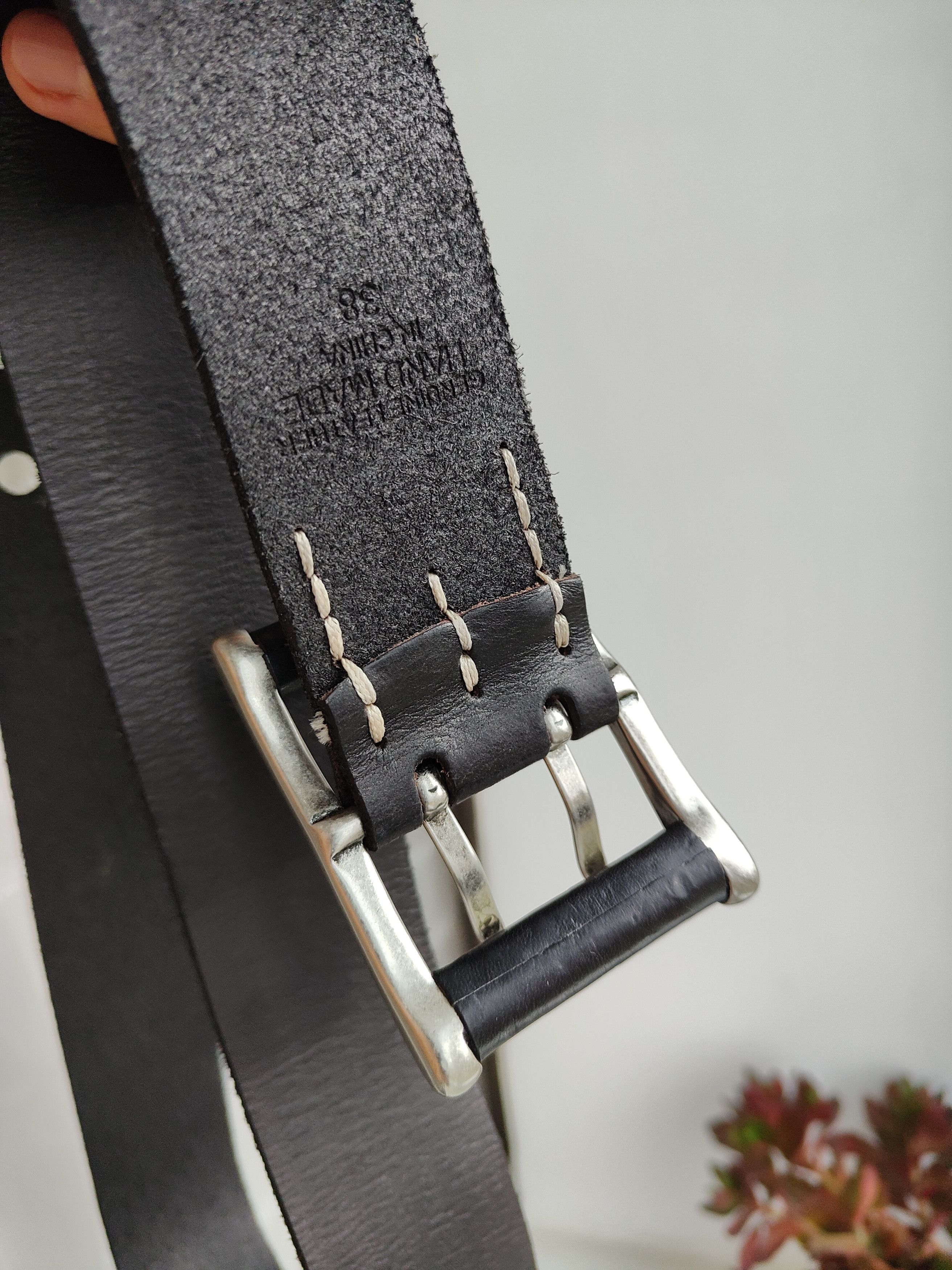 Genuine Leather Vintage Leather Belt Linea Pelle Genuine Leather Men's Belt Size ONE SIZE - 6 Thumbnail
