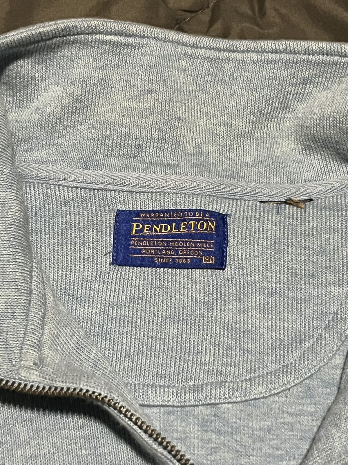 Pendleton Light Blue Pendleton Quarter-Zip Sweater Size US XL / EU 56 / 4 - 4 Thumbnail
