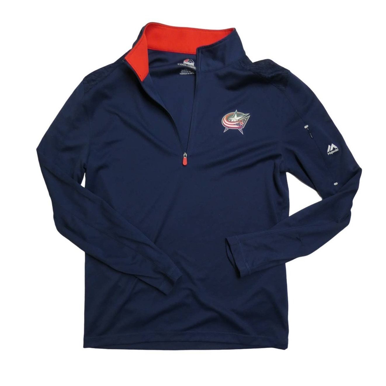 Majestic Columbus Blue Jackets 1/4 zip athletic shirt Majestic MEDIUM Size US M / EU 48-50 / 2 - 1 Thumbnail