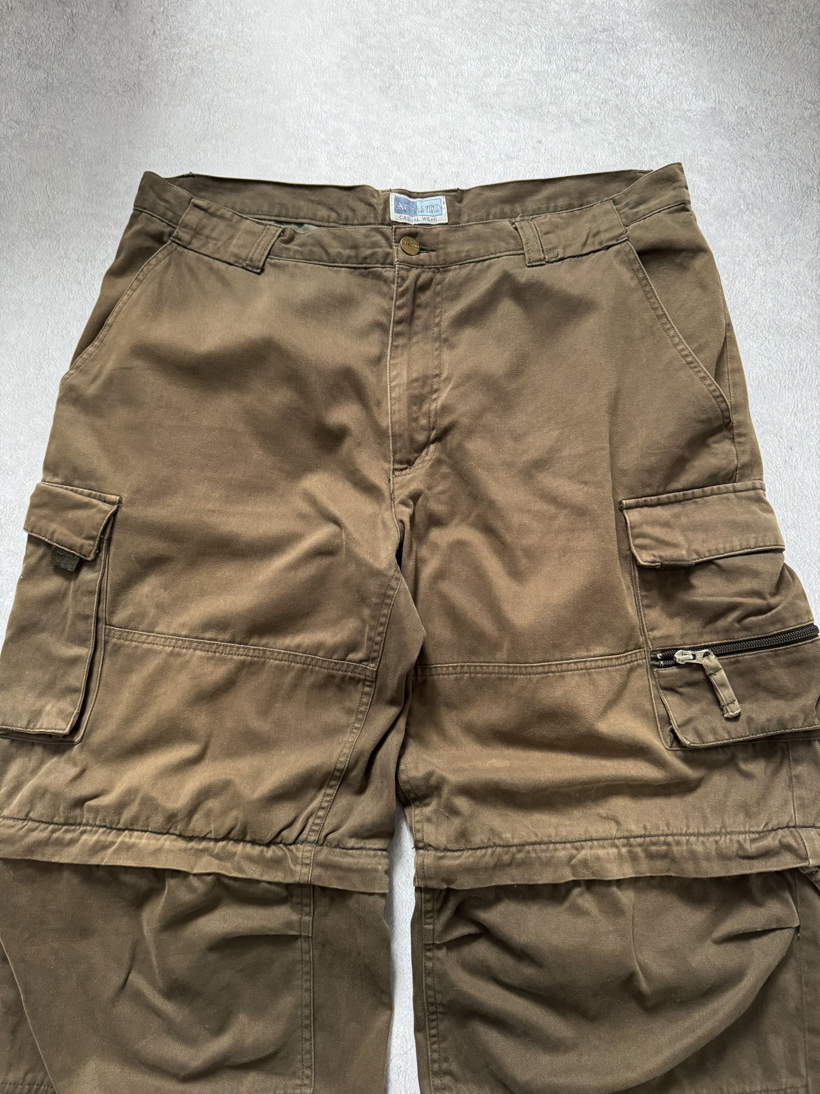 Japanese Brand Crazy Vintage Y2K Brown Faded Baggy Cargo Pants Size US 36 / EU 52 - 3 Thumbnail