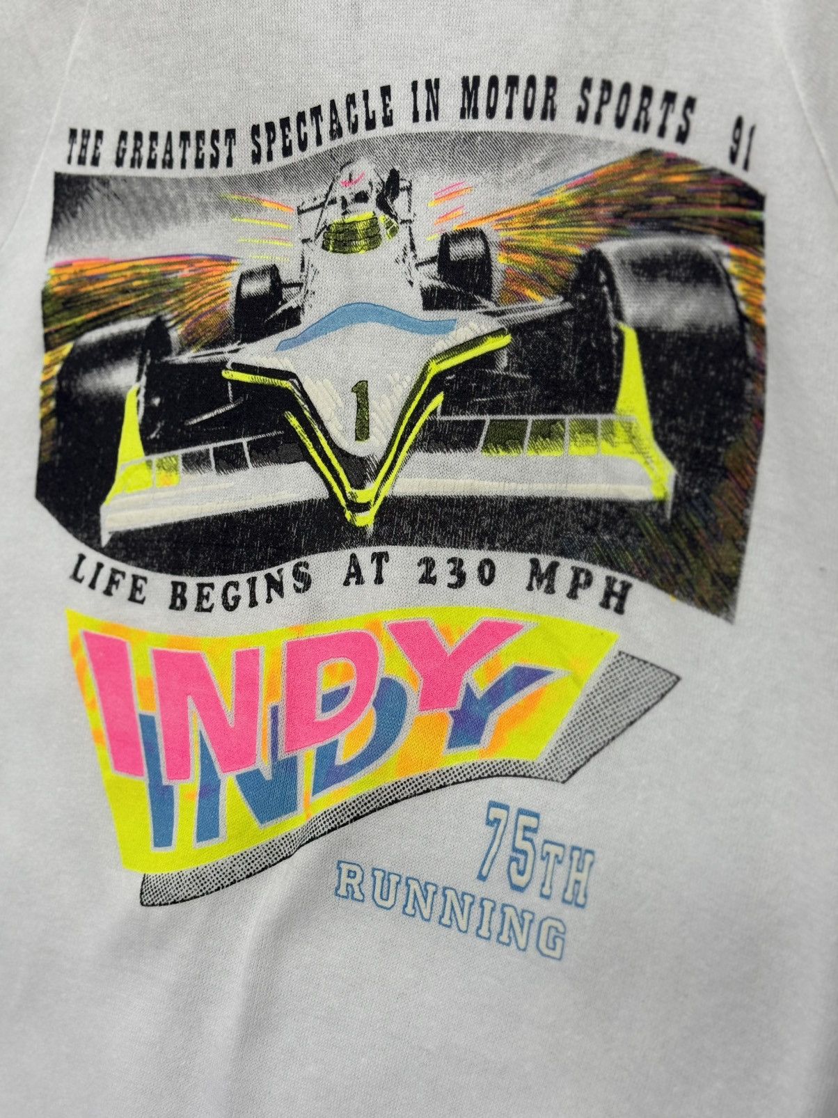 Vintage 🔥 90s Indy 75th Running Hoodie Double Hit Graphic Motorsport Size US M / EU 48-50 / 2 - 18 Thumbnail