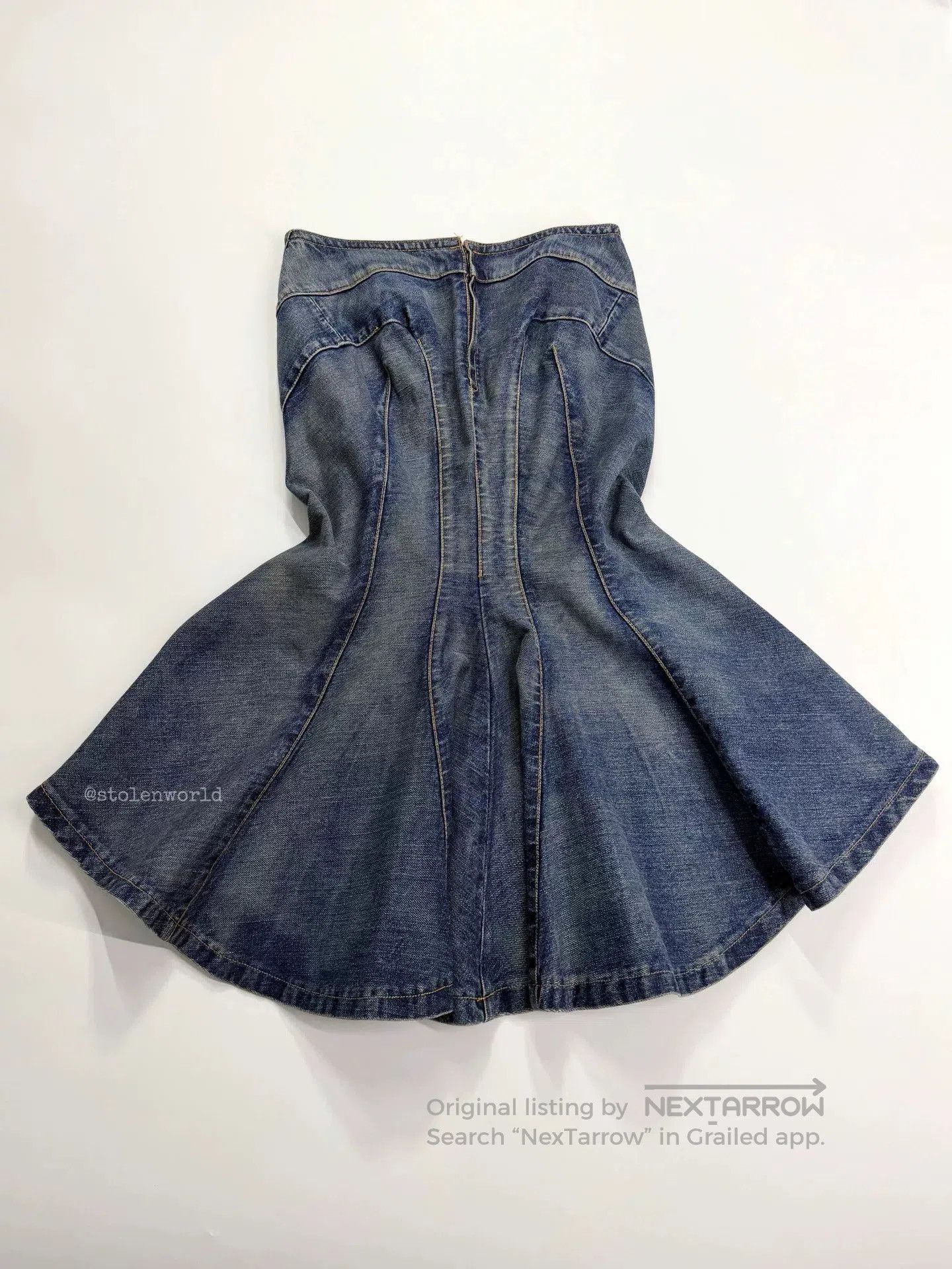Junya Watanabe deconstructed denim flare skirt by junya watanabe. Size 23" - 1 Thumbnail