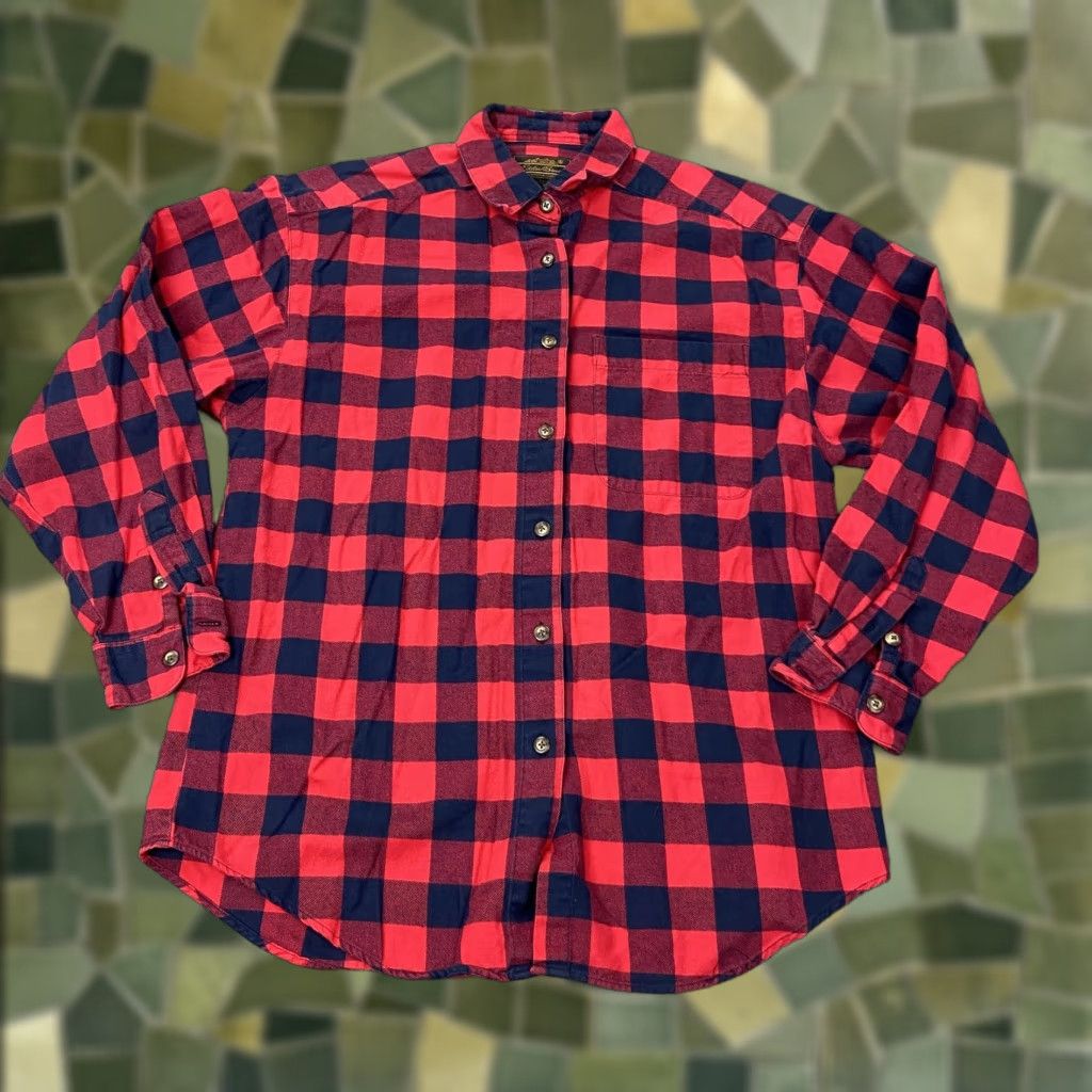 Eddie Bauer VINTAGE Eddie Bauer Shirt Mens Medium Red Blue Buffalo Plaid Flannel Cotton Button-Up Casual Mens Size US M / EU 48-50 / 2 - 1 Thumbnail