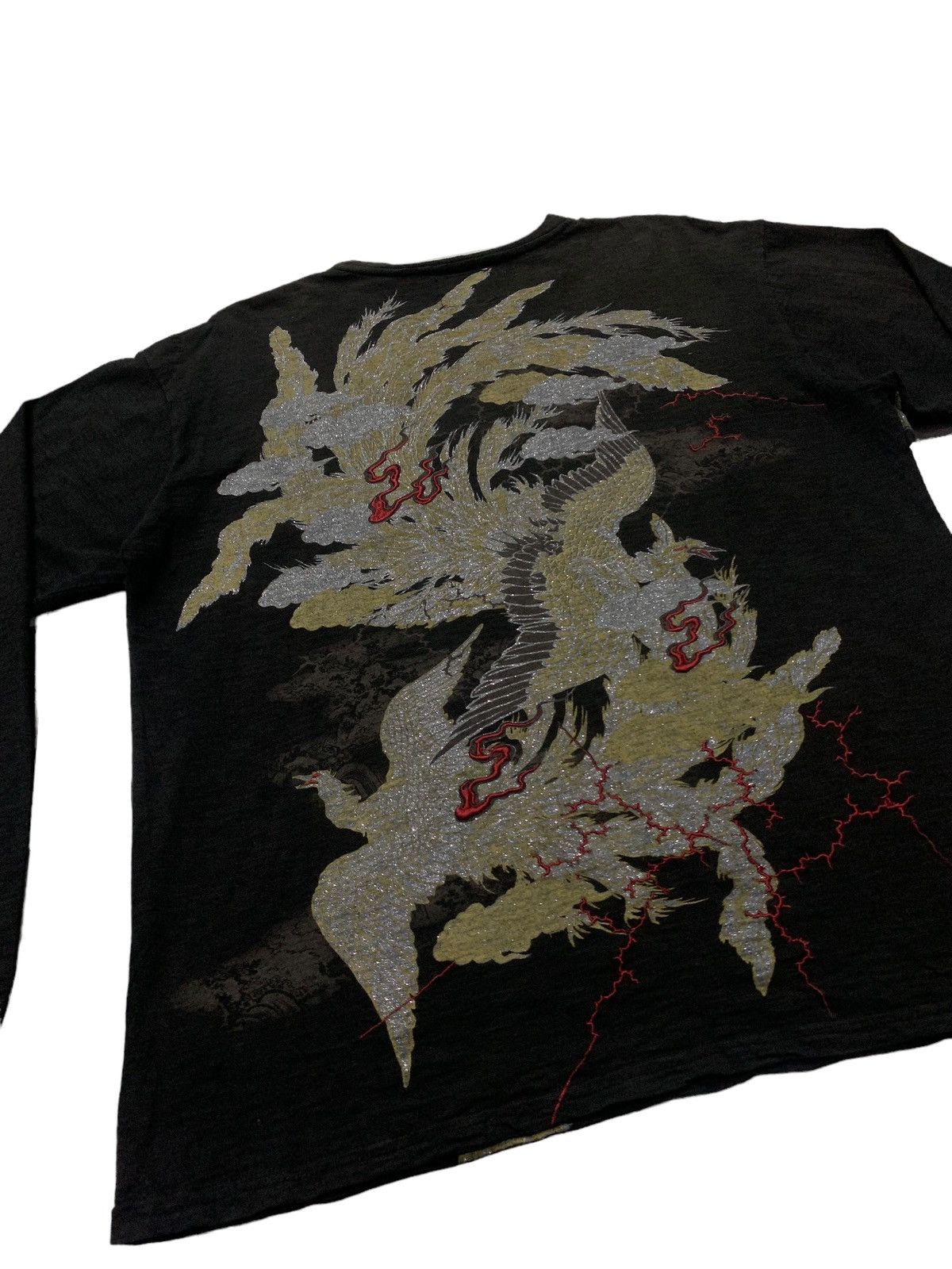 Hysteric Glamour KARAKURI Japan Yakuza Embroidered Glitter L/S Tshirt Size US L / EU 52-54 / 3 - 7 Thumbnail