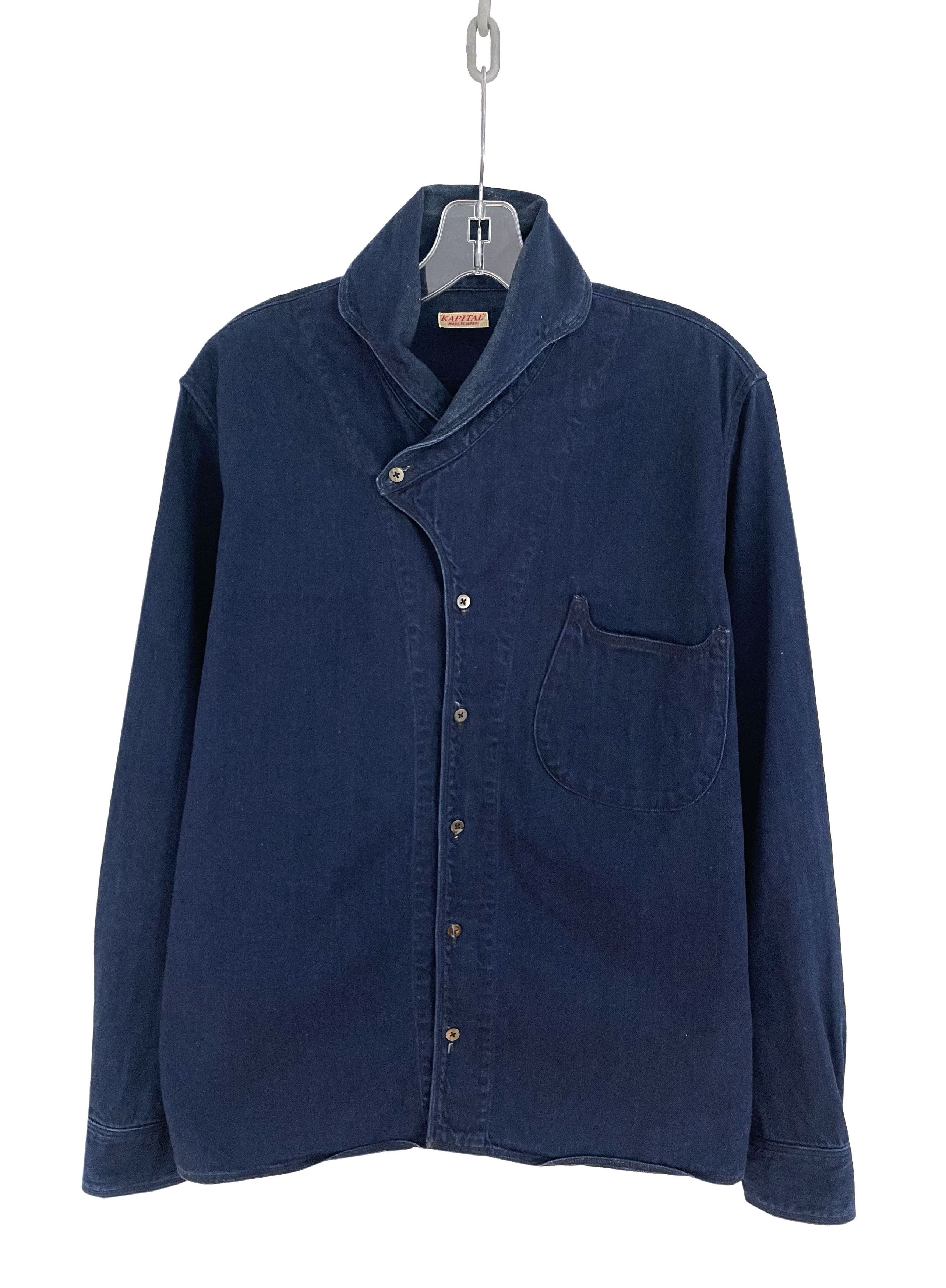 Kapital Asymmetrical Denim Shirt Size US L / EU 52-54 / 3 - 1 Thumbnail