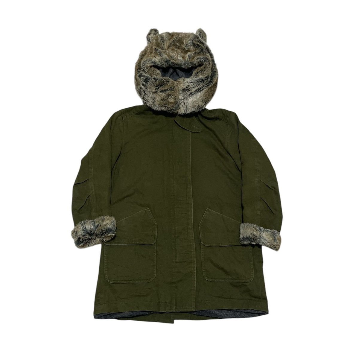 Issey Miyake Mercibeaucoup Bear Ear Faux Fur Hooded Parka Jacket Size US M / EU 48-50 / 2 - 1 Thumbnail