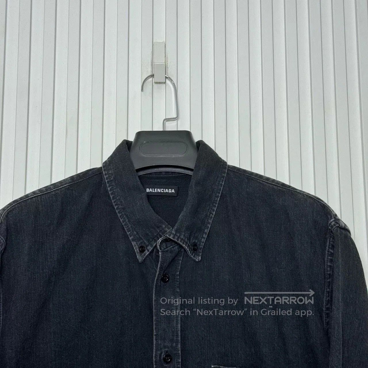 Balenciaga Balenciaga Back Letter Denim Shirt. Size US M / EU 48-50 / 2 - 3 Thumbnail