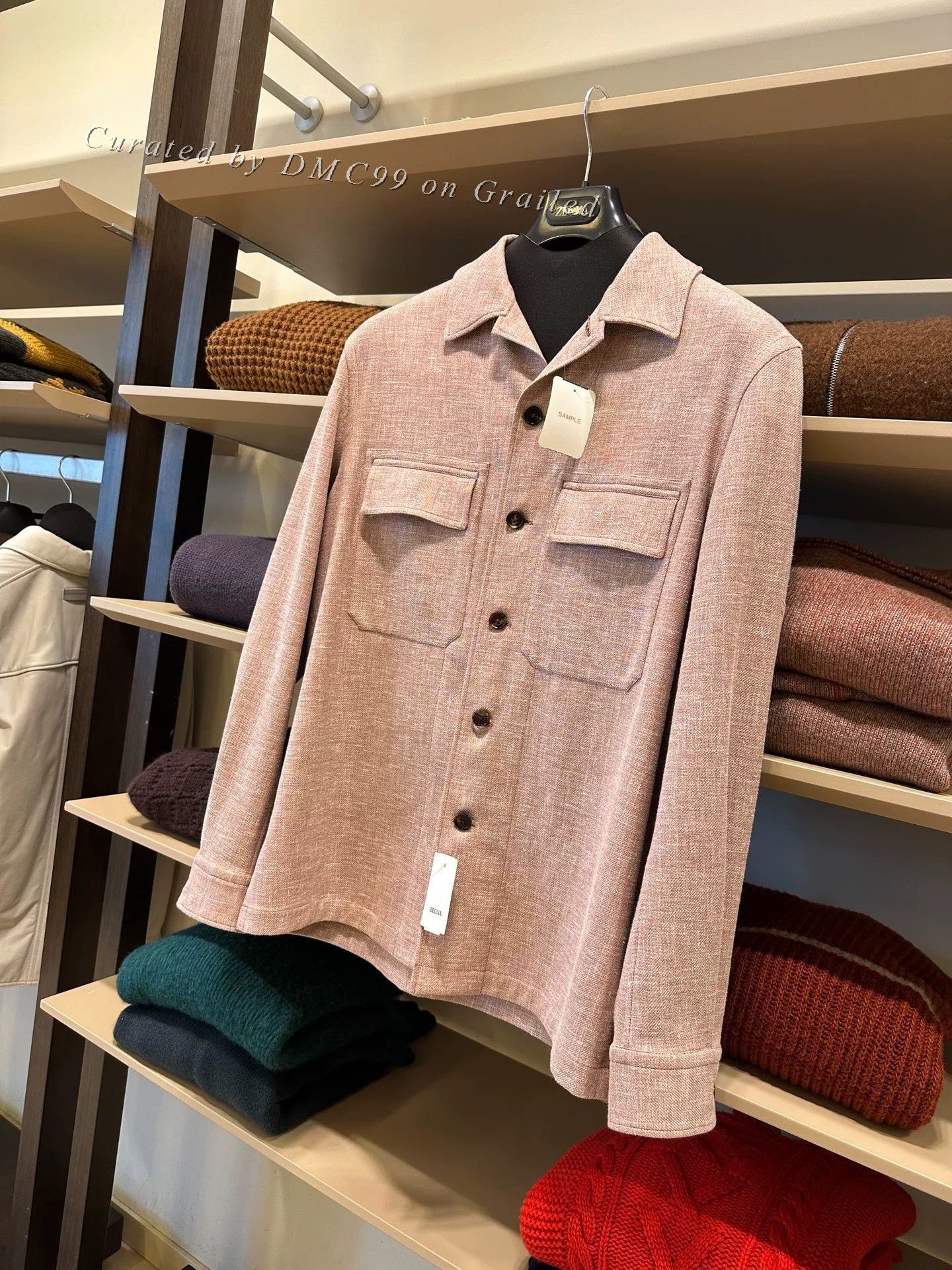 Ermenegildo Zegna Zegna Pink Men's Shirt Coat Size US M / EU 48-50 / 2 - 3 Thumbnail