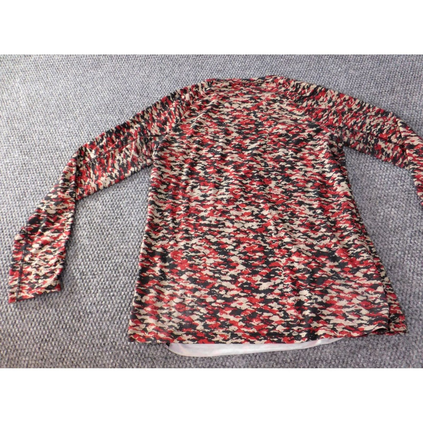 Anne Klein Anne Klein Blouse Womens Medium Red Geometric Stretch Sport Top Classic Shirt Size M / US 6-8 / IT 42-44 - 7 Thumbnail
