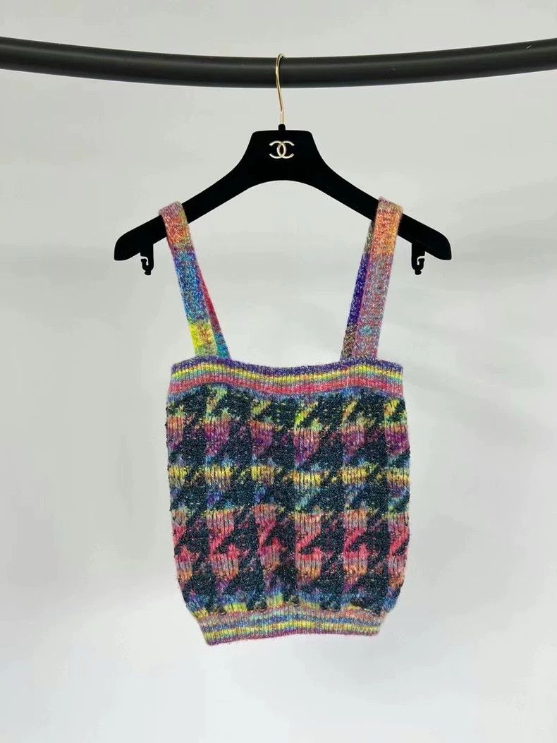 Chanel Chanel Colorful checkered tweed suspenders Size XXS / US 00 / IT 34 - 1 Thumbnail