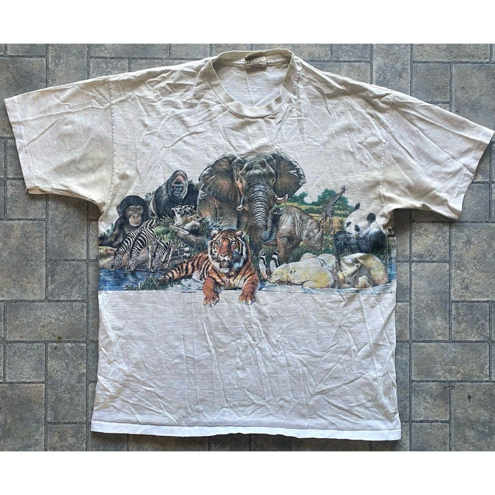 Habitat VINTAGE Habitat T-Shirt Animals Safari Men’s XL Gray Single Stitch Short Sleeve T-Shirt Mens XL Gray Animals Safari Habitat Vintage Size US XL / EU 56 / 4 - 2 Thumbnail
