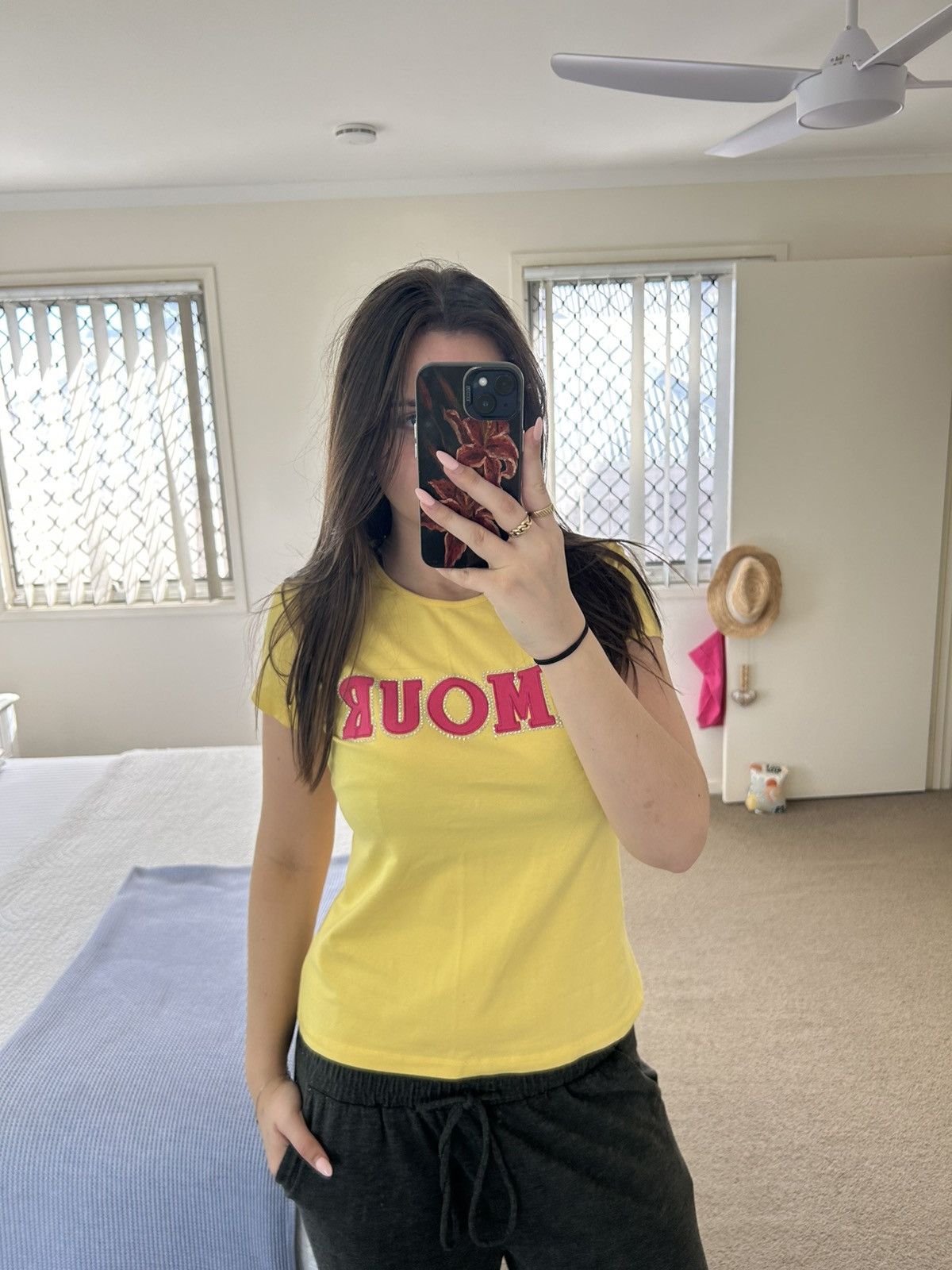 Other 00’s Yellow Rhine Stoned T-Shirt Size M / US 6-8 / IT 42-44 - 2 Thumbnail
