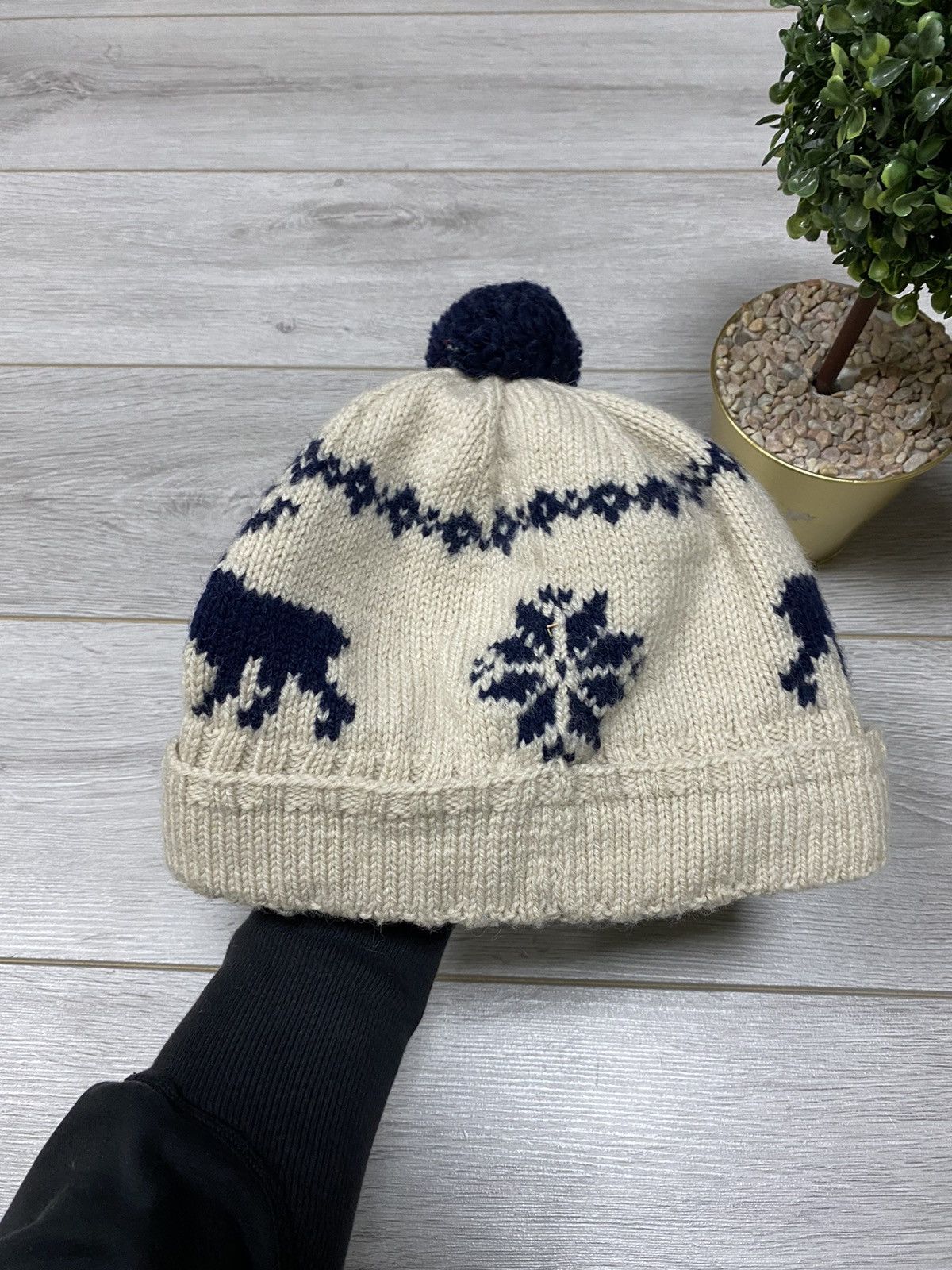 Vintage Polo Ralph Lauren 🦌 deer vintage beanie hat knitted patterns Size ONE SIZE - 2 Thumbnail