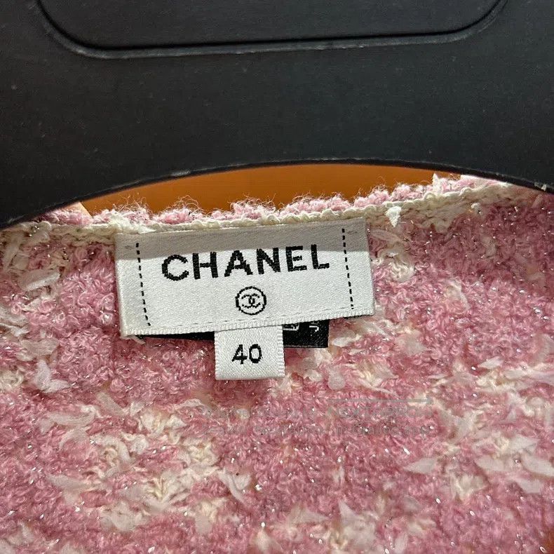Chanel Chanel Pink plaid knitted jacket Size S / US 4 / IT 40 - 2 Thumbnail