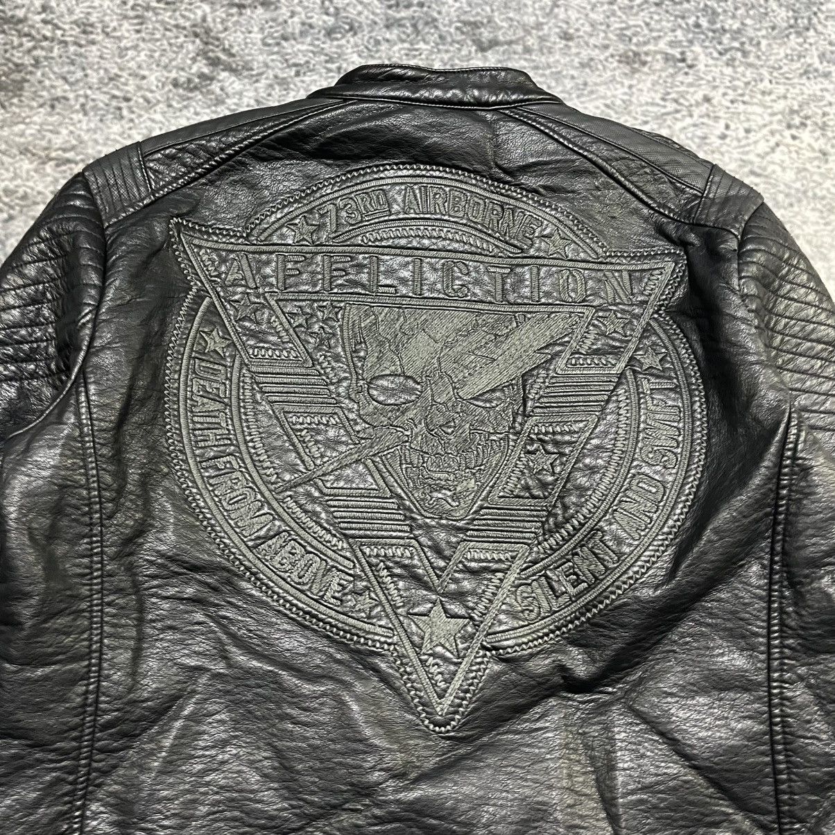 Affliction Affliction Black Premium Biker Grunge Skull Leather Jacket Size US L / EU 52-54 / 3 - 9 Thumbnail