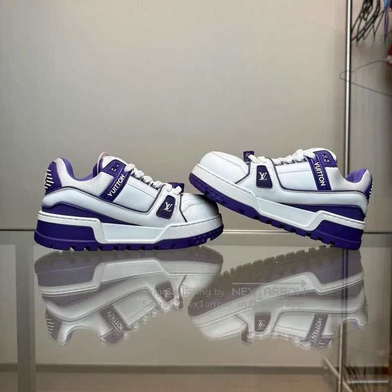 Louis Vuitton Louis Vuitton Trainer Maxi White Purple Fat Ding shoes Size US 7 / IT 37 - 6 Thumbnail
