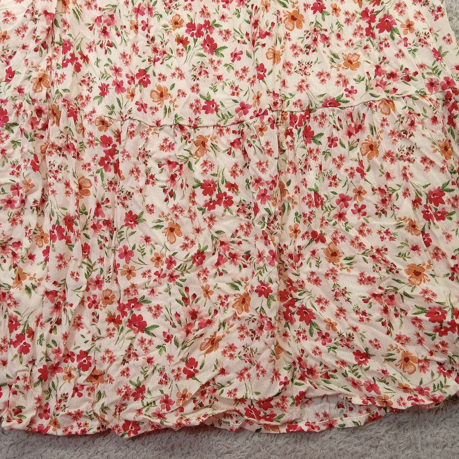 & Other Stories Gilli Sun Dress S Women's Lined Red Floral Back Tie Rayon Size S / US 4 / IT 40 - 5 Thumbnail