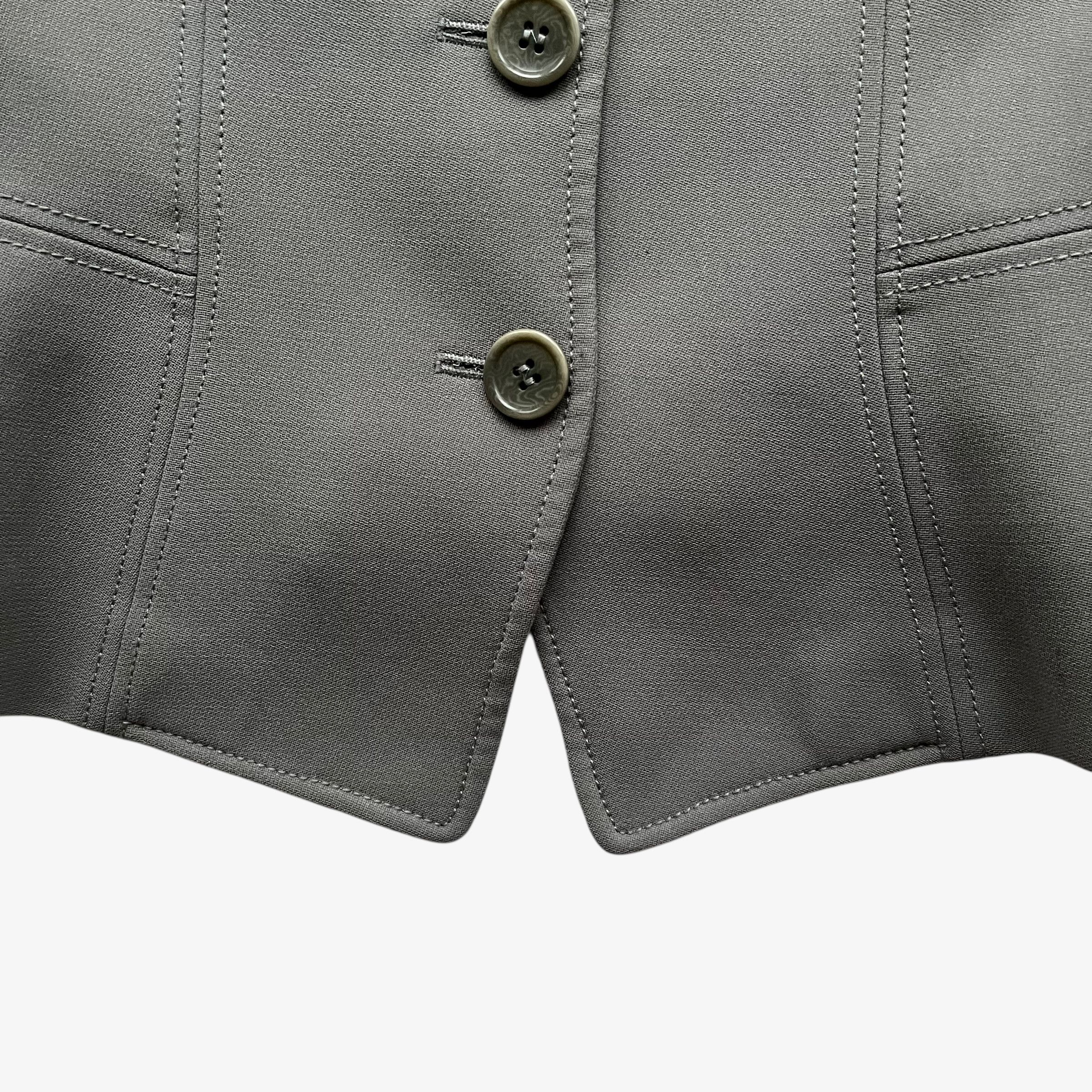 Armani Vintage Y2K Women's Armani Collezioni Grey Blazer Size S / US 4 / IT 40 - 6 Thumbnail