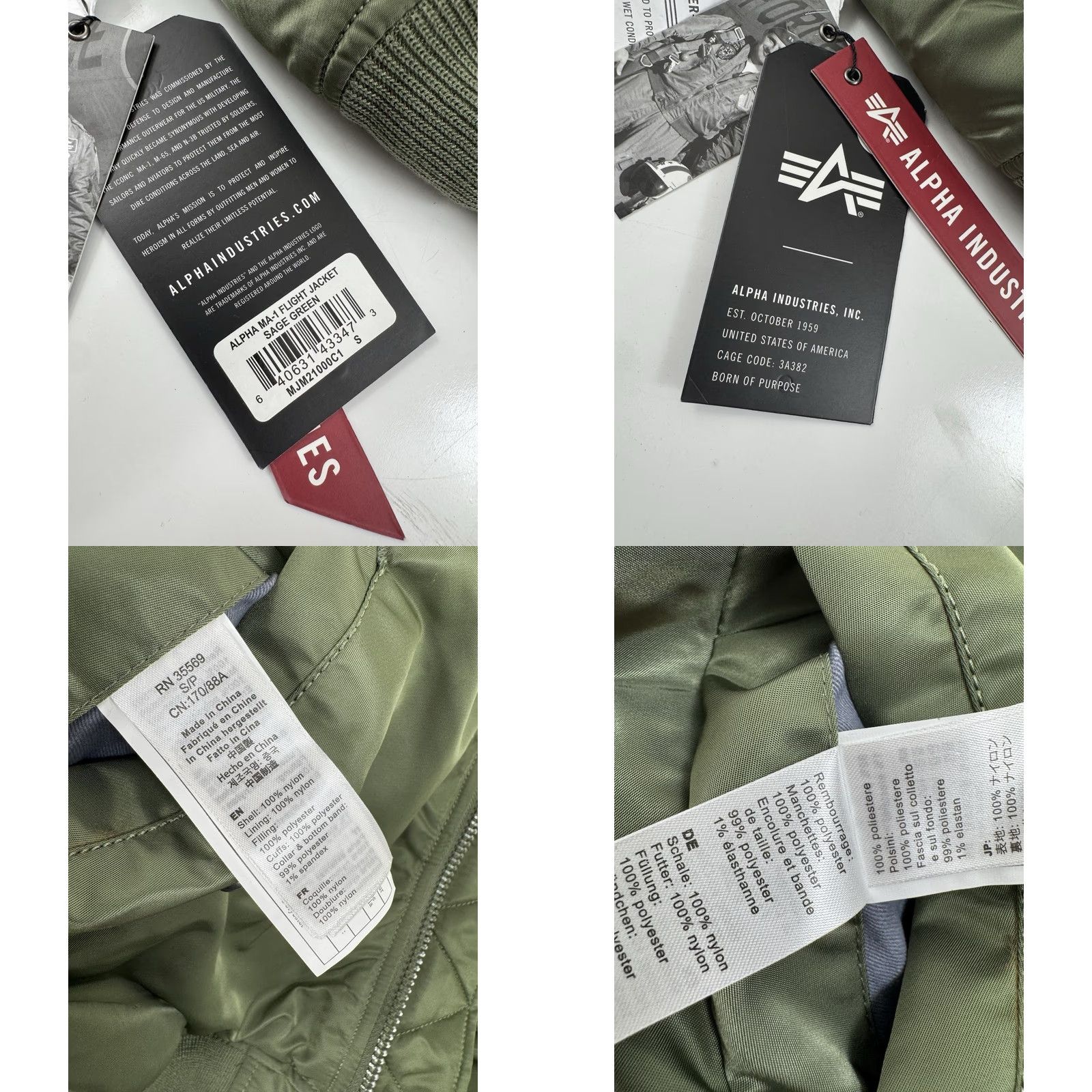 Alpha Industries ALPHA INDUSTRIES MA-1 Reversible Jacket Mens S Green Nike? Size US S / EU 44-46 / 1 - 8 Thumbnail