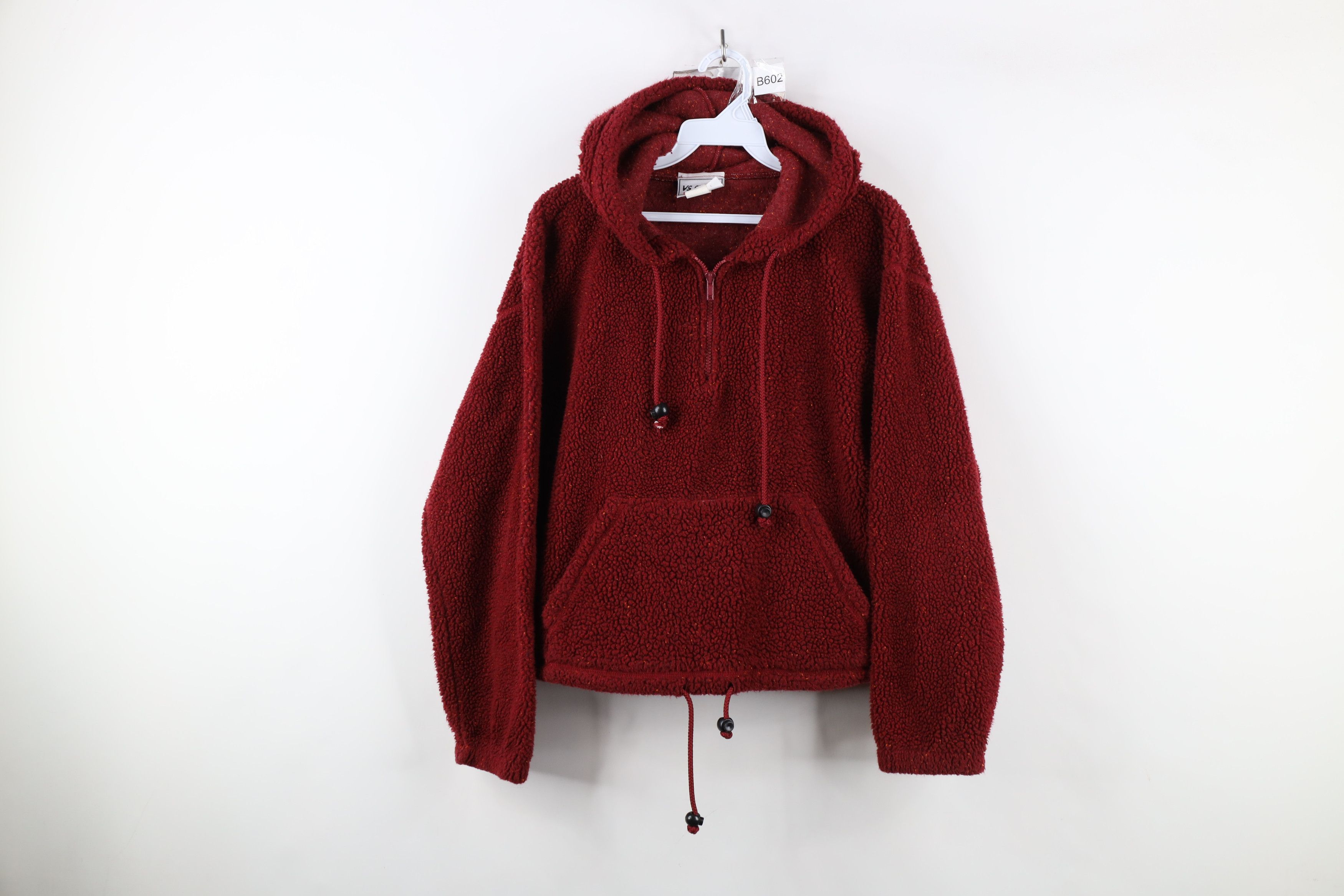 Vintage Vintage 90s Streetwear Cropped Deep Pile Fleece Hoodie USA Size M / US 6-8 / IT 42-44 - 1 Thumbnail