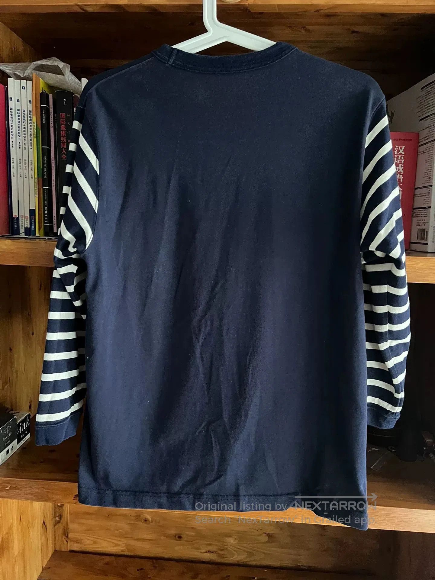 Porter Classic Blue Dyed Striped Sweatshirt with Pocket. Size US L / EU 52-54 / 3 - 6 Thumbnail