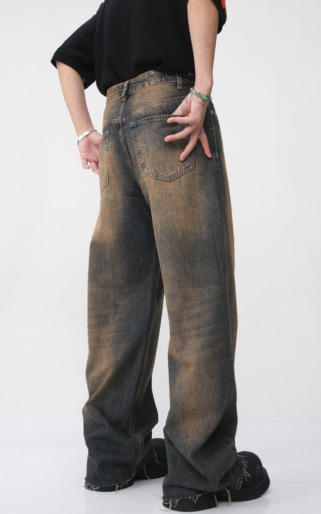 Japanese Brand × Jean Straight-leg distressed rust-colored jeans Size US 32 / EU 48 - 2 Thumbnail