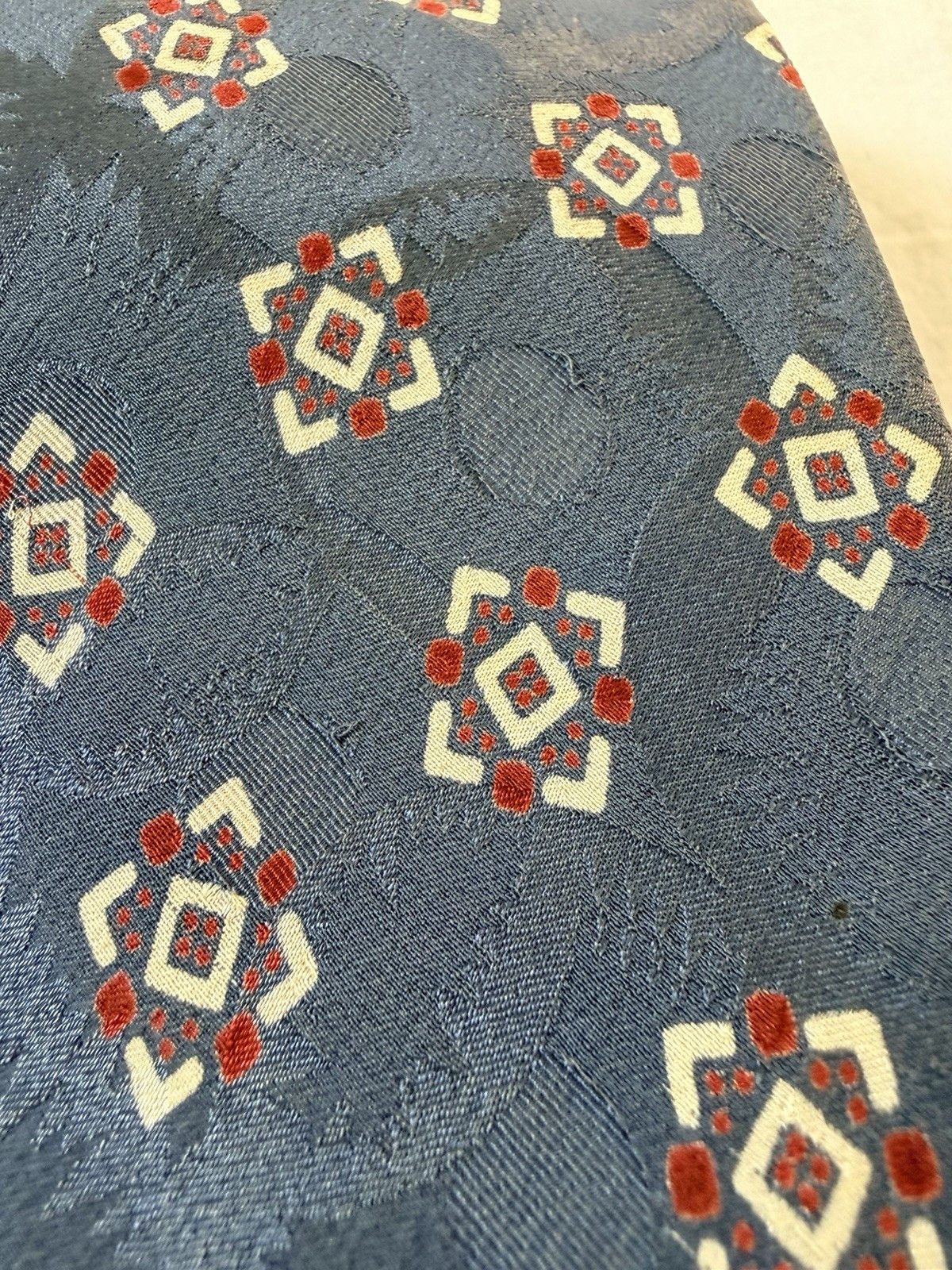 Polo Ralph Lauren Vtg Polo Ralph Lauren Silk Necktie Blue Geometric Floral 55" Size ONE SIZE - 10 Thumbnail