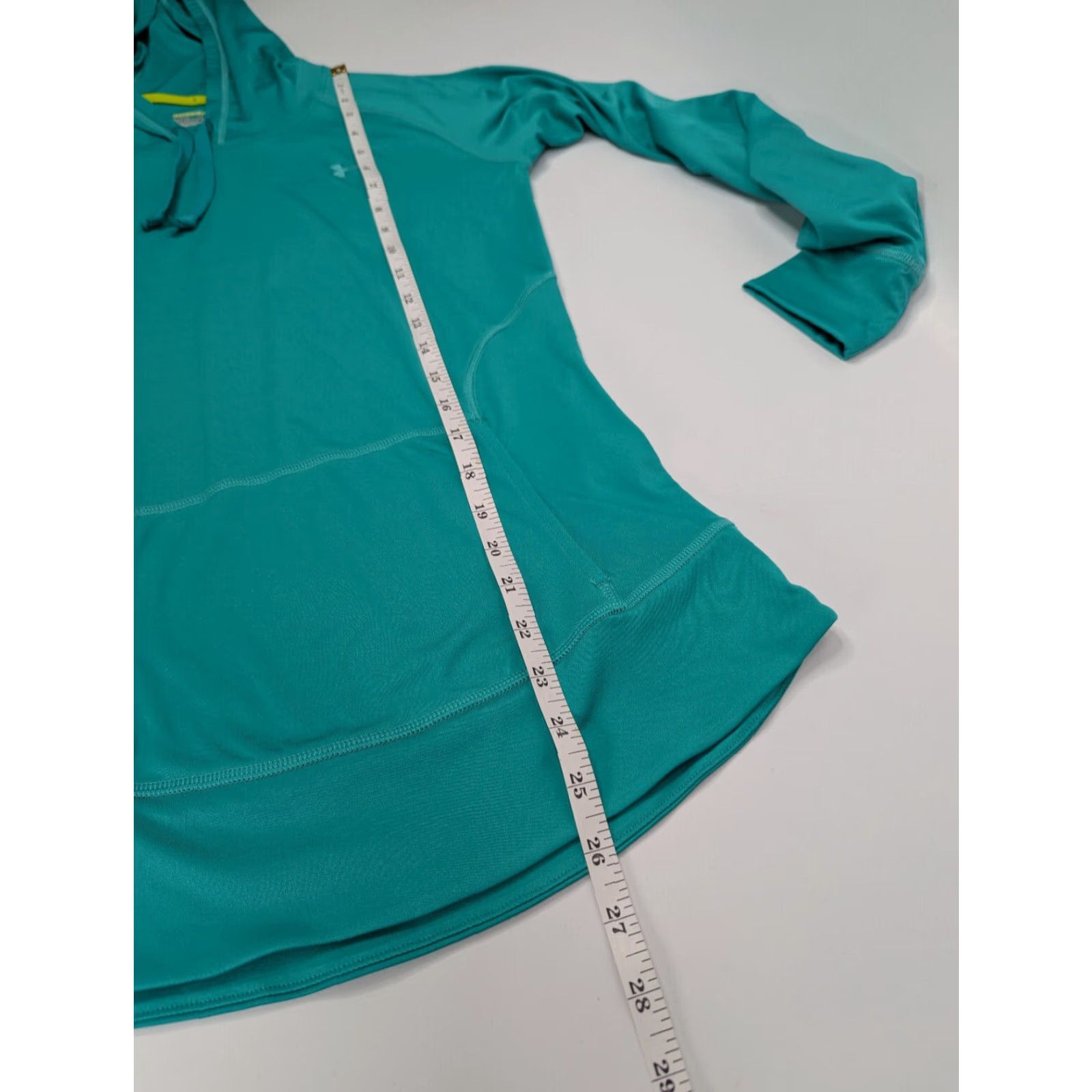 Under Armour Under Armour HeatGear Hoodie Shirt Women’s Small Teal Green Semi-Fitted Zip Hooded CrossFit Activewear Pullover Crew Neck Long Sleeve Size S / US 4 / IT 40 - 6 Thumbnail