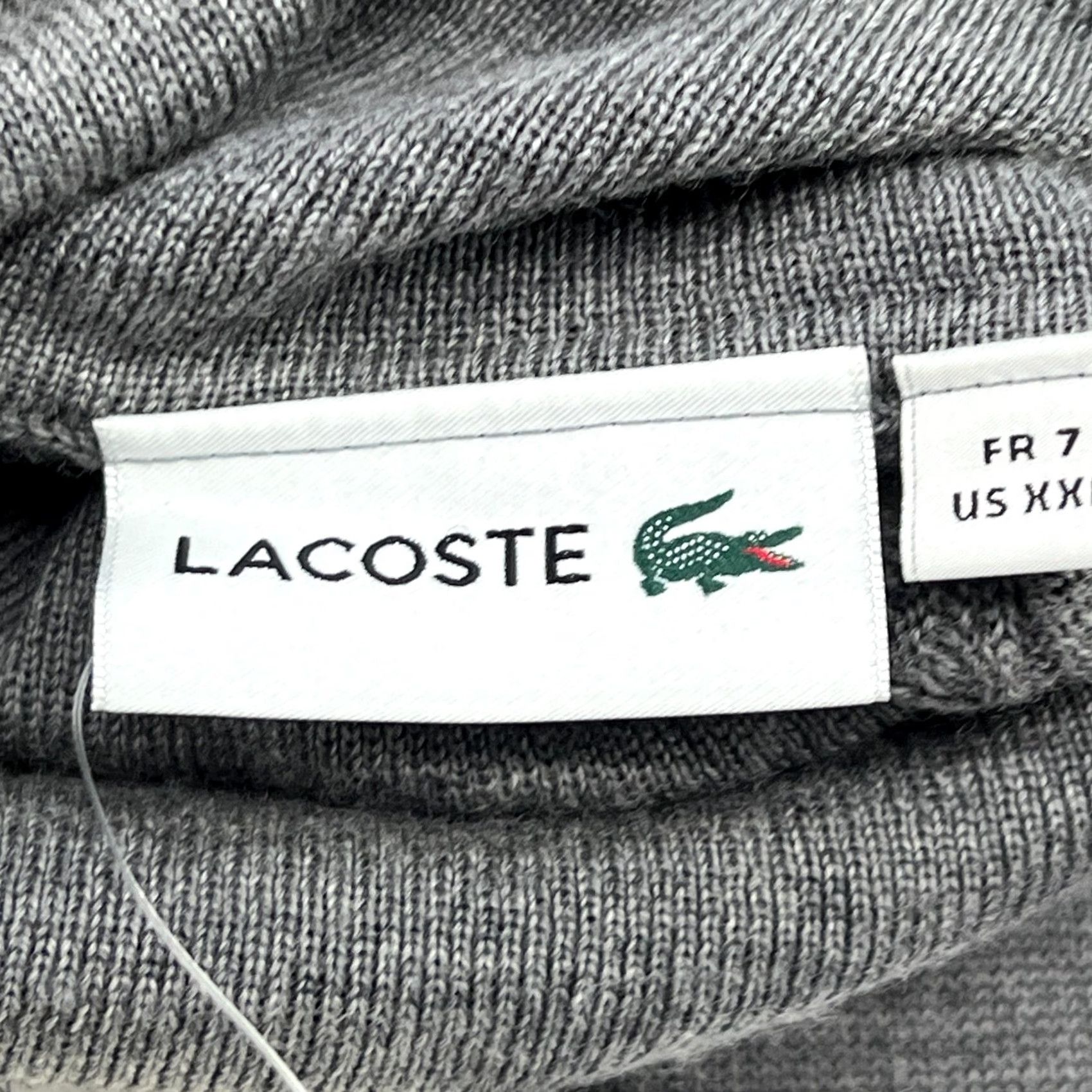Lacoste Lacoste 100% Pure New Wool Jumper Mens 2XL Turtleneck Gray Pullover Woolmark Jumper Sweater Mens XXL Gray Woolmark Size US XXL / EU 58 / 5 - 6 Thumbnail