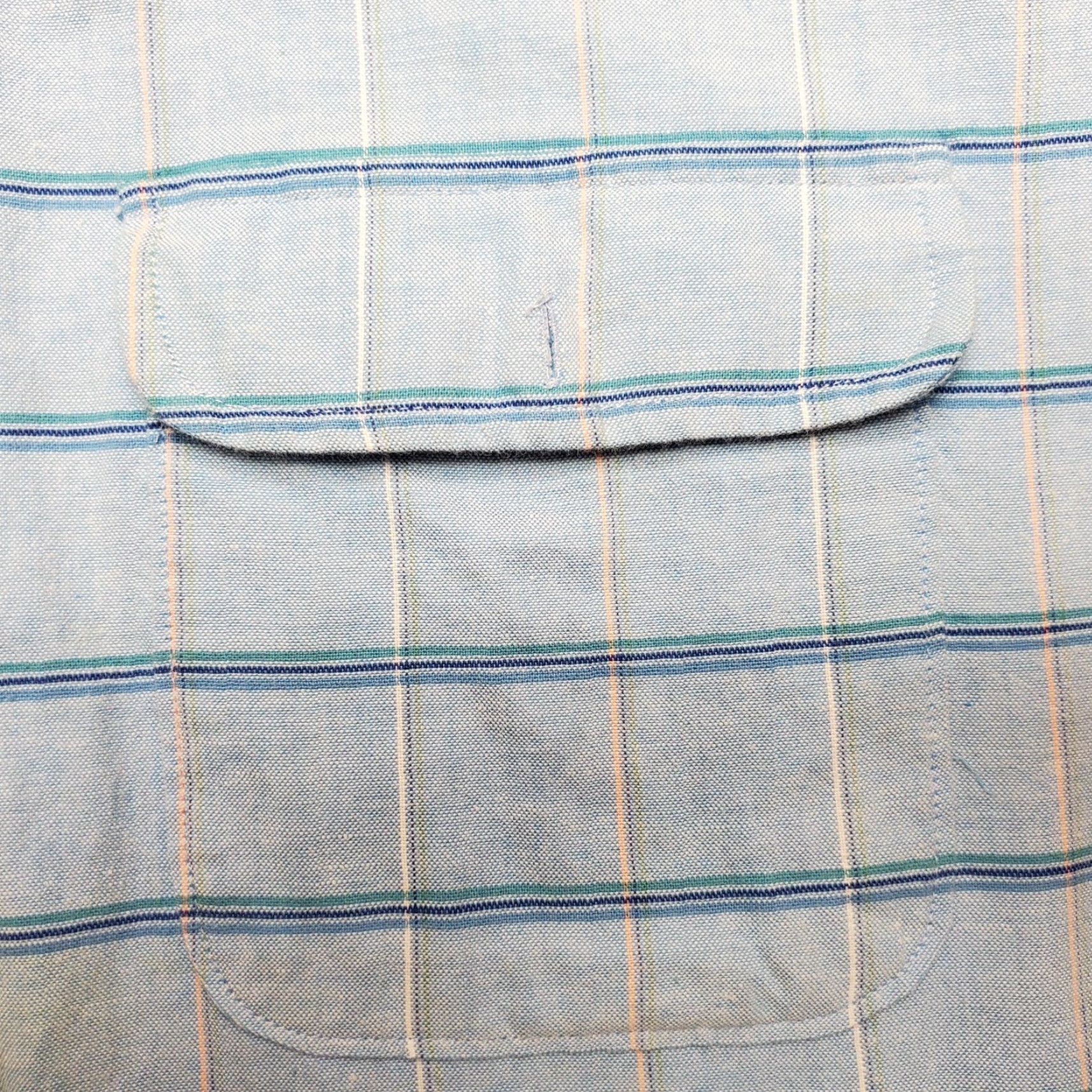 Sears VINTAGE The Mens Store Shirt Mens L Blue Short Sleeve Sears Made in USA Dad Shirt Size US L / EU 52-54 / 3 - 3 Thumbnail