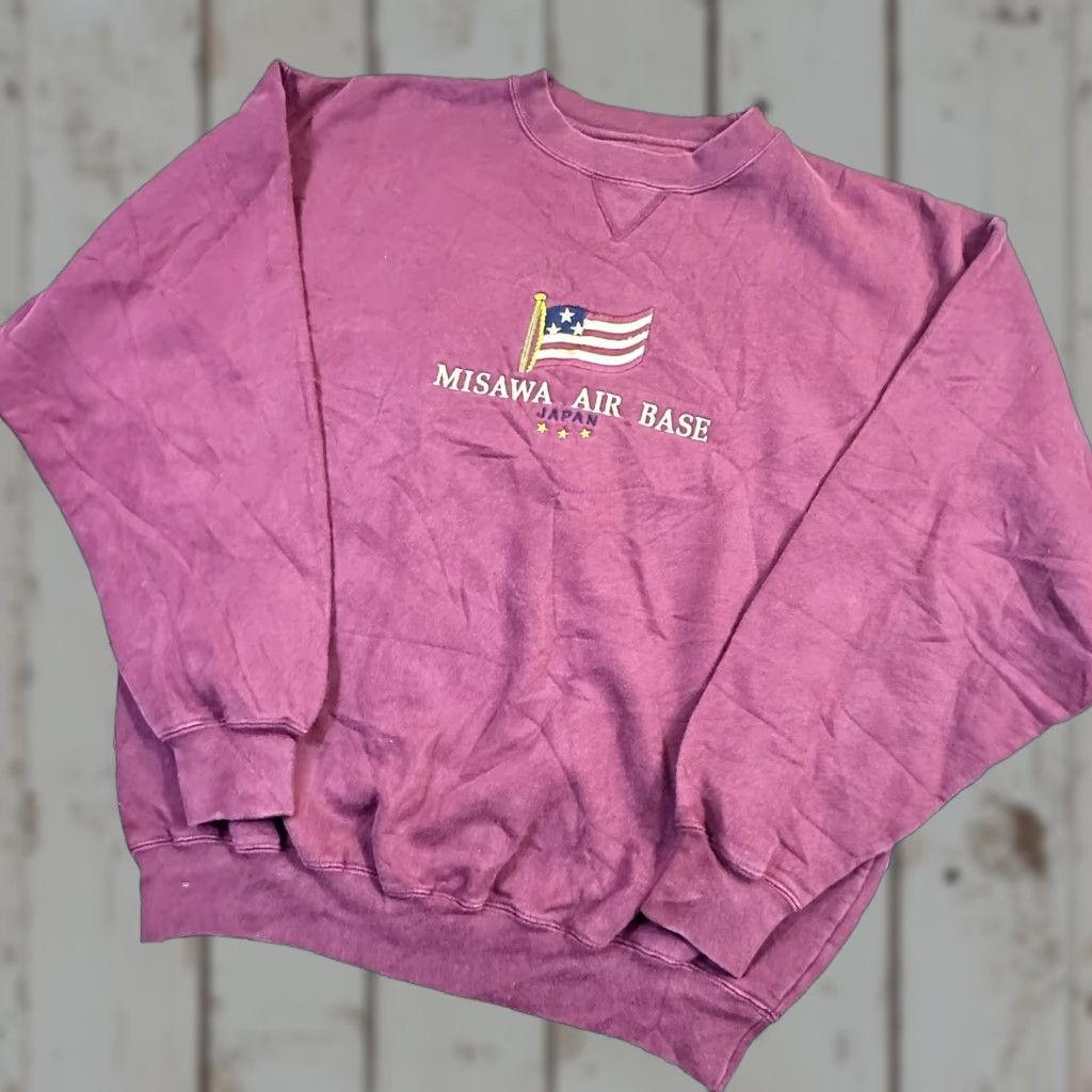Vintage VINTAGE Gear for Sport Sweatshirt Mens Crewneck Red Cotton Misawa Air Base Japan Embroidered Logo Heavyweight Small S Size US S / EU 44-46 / 1 - 1 Thumbnail