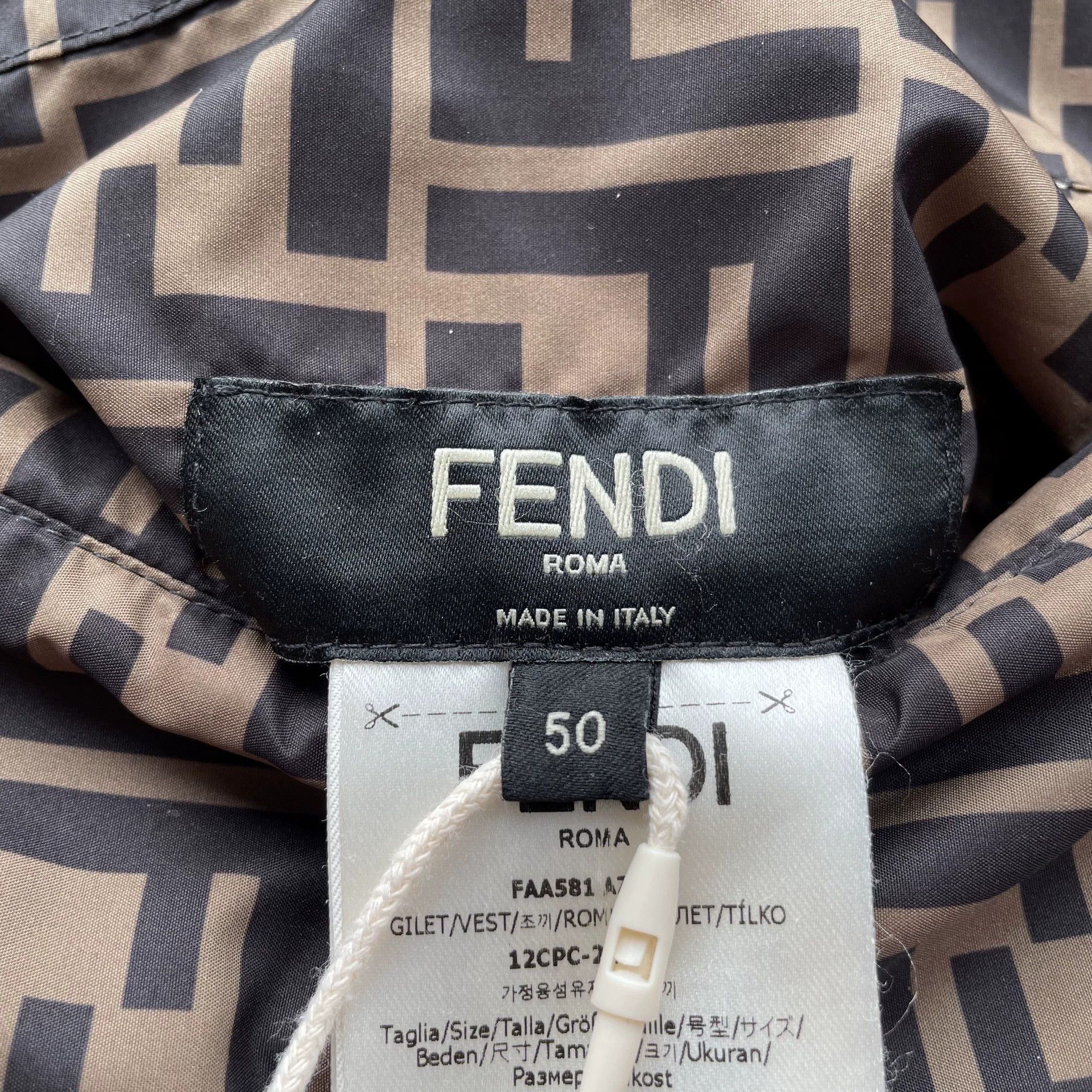 Fendi FENDI FF monogram double-faced vest brown size 50 Size US M / EU 48-50 / 2 - 5 Thumbnail