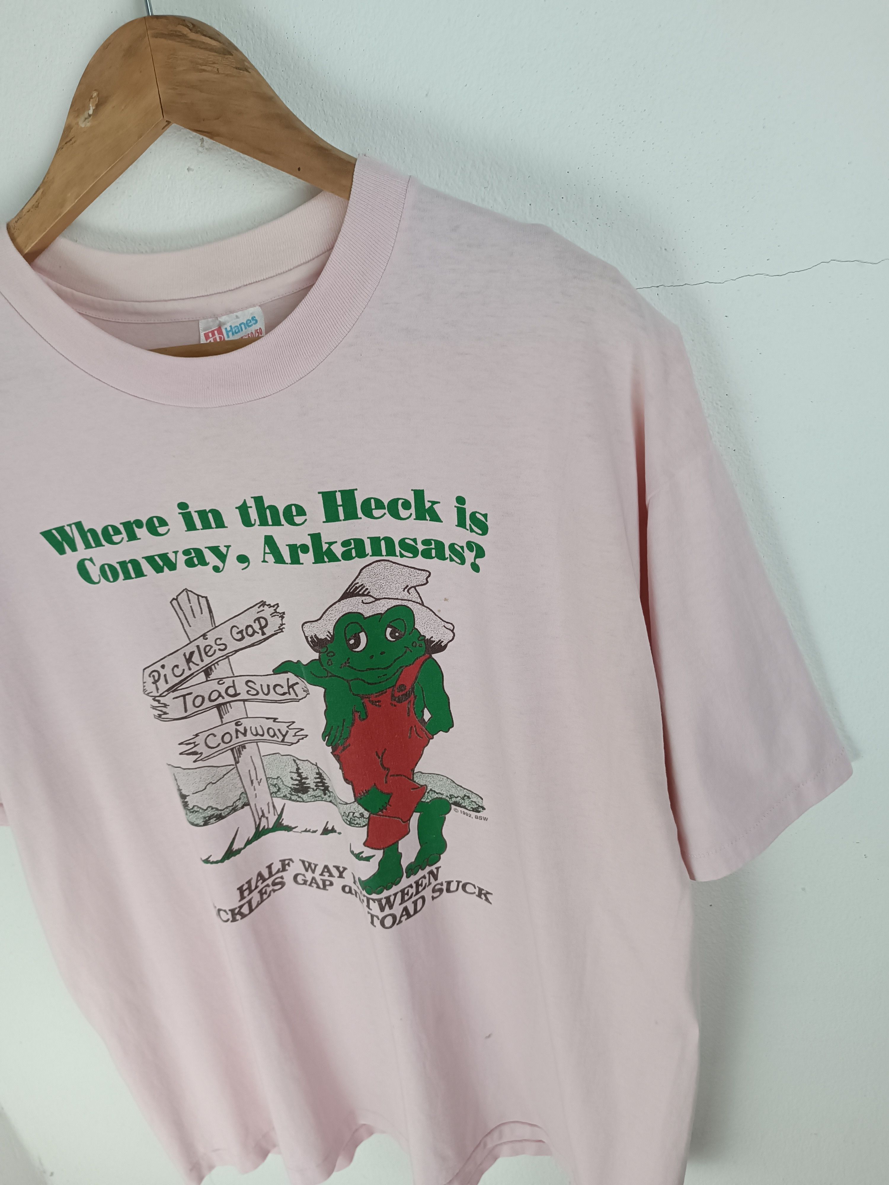Vintage VINTAGE 90'S ADULT HUMOR CONWAY ARKANSAS GREEN FROG FUNNY TS Size US XL / EU 56 / 4 - 6 Thumbnail