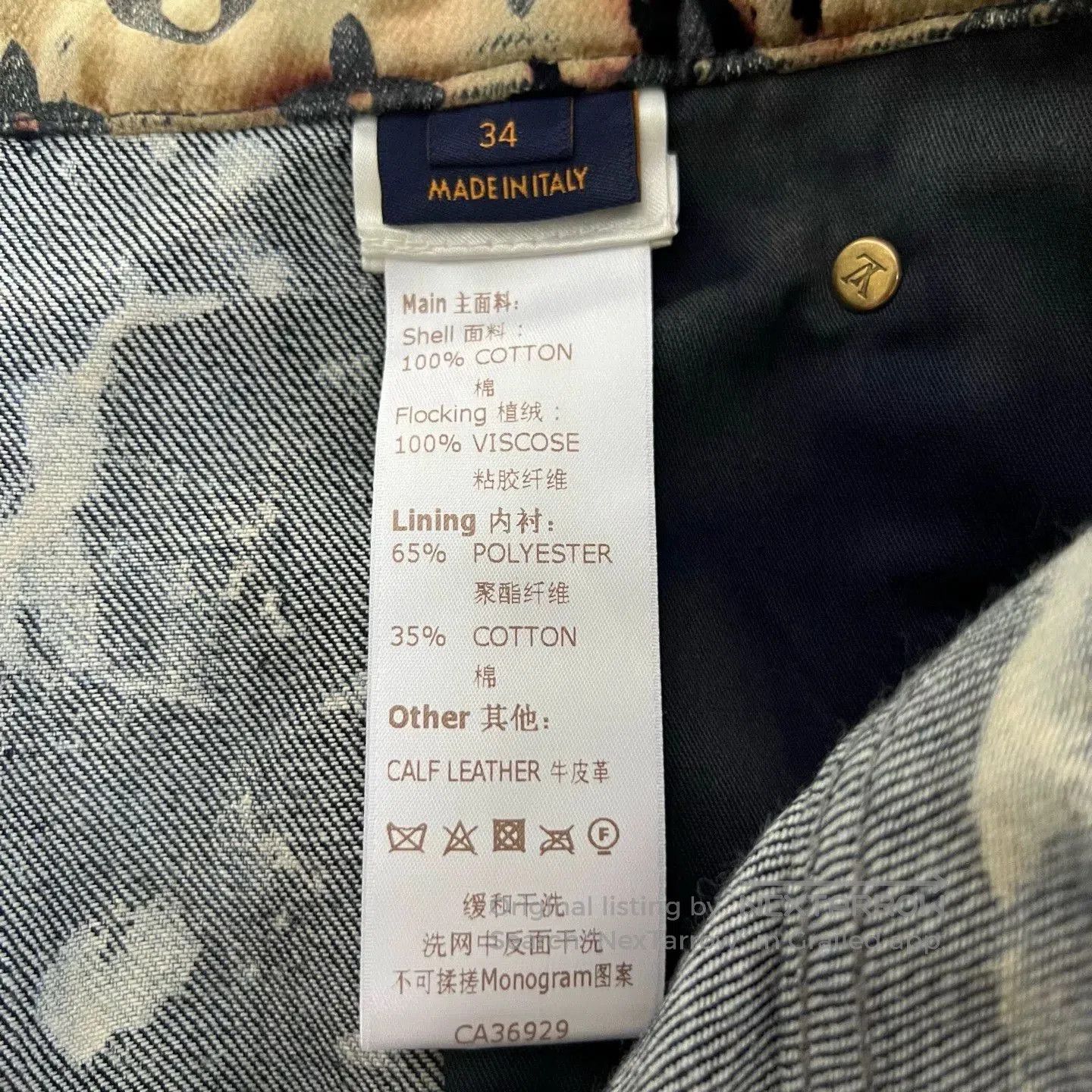 Louis Vuitton Louis Vuitton Faded Fire Cloud Denim Pants. Size US 34 / EU 50 - 4 Thumbnail