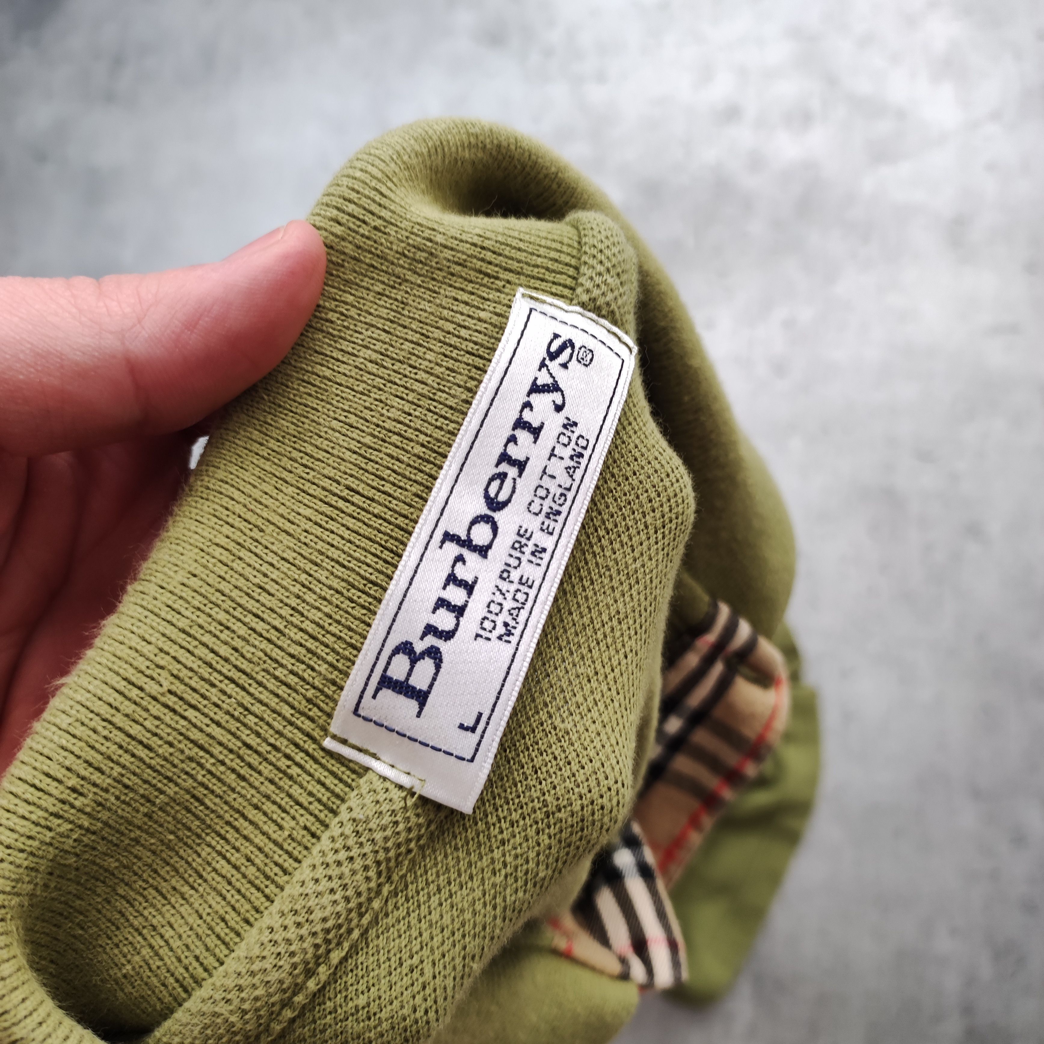 Burberry × Vintage RARE 90s Burberrys London Khaki Checkered Nova Polo Shirt Size US L / EU 52-54 / 3 - 7 Thumbnail
