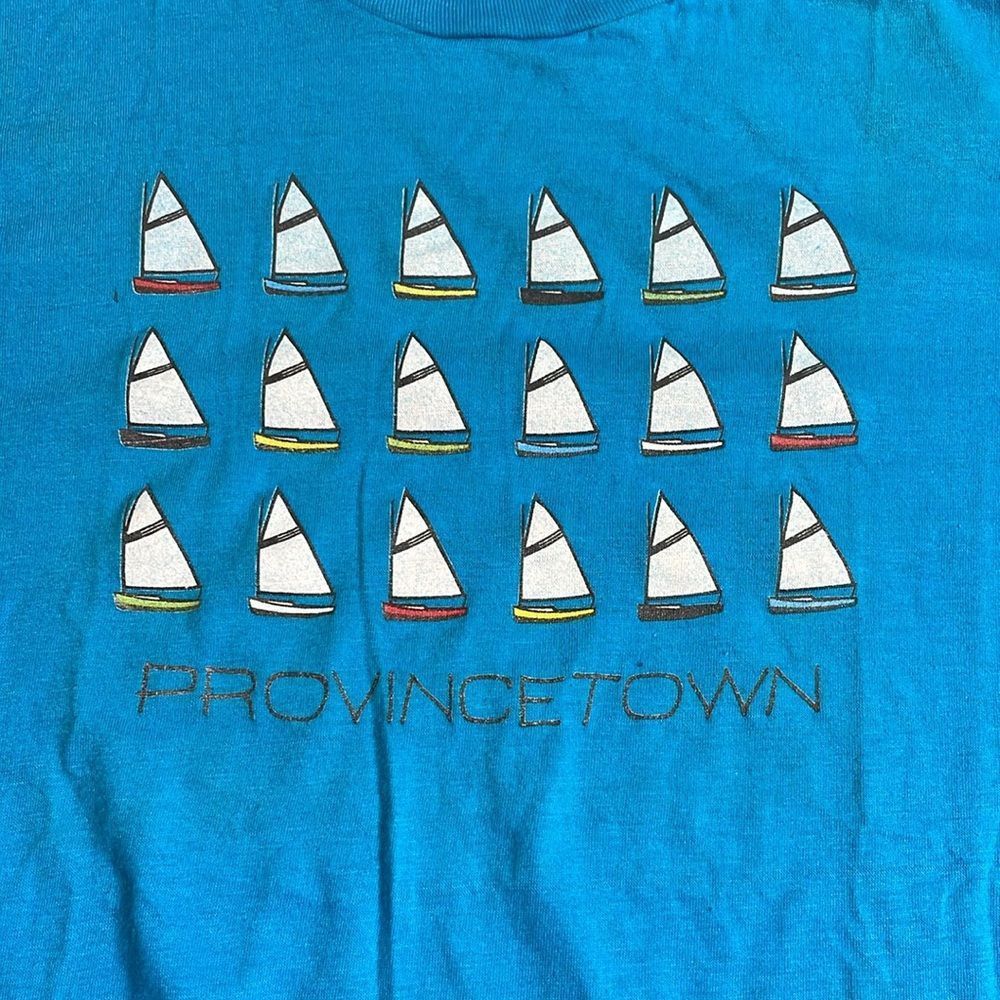 Vintage 70s Vintage Provincetown Sailing Tshirt Blue Large Single St Size US L / EU 52-54 / 3 - 2 Thumbnail