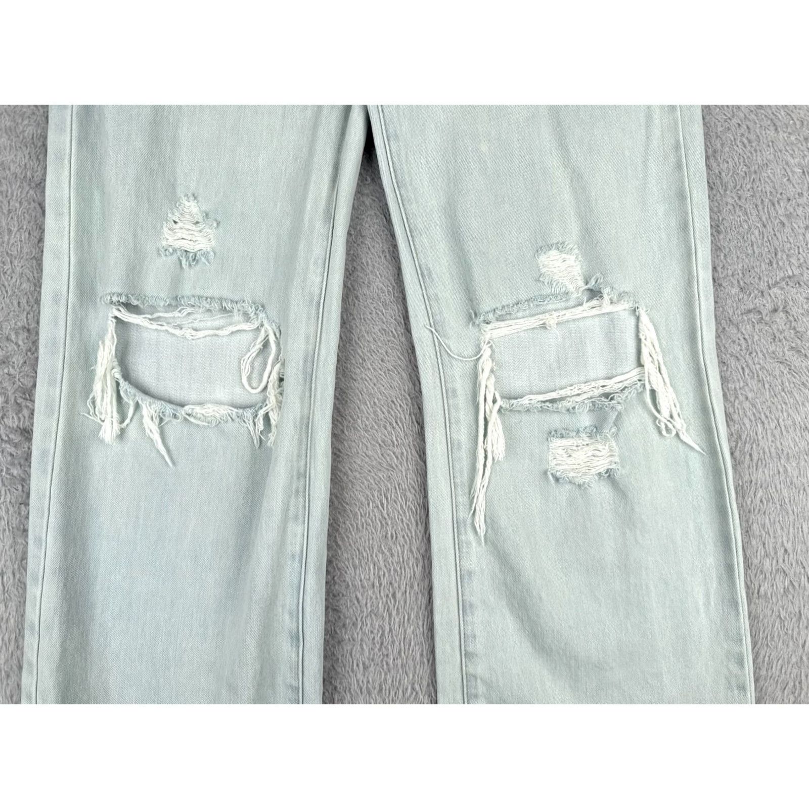Vintage Kancan Jeans Jeans 26x33 Blue Wide-Leg High Rise 100% Cotton Distressed Junior Jeans Womens Regular 5-Pocket Western Logo Size 25" / US 0 / IT 36 - 3 Thumbnail