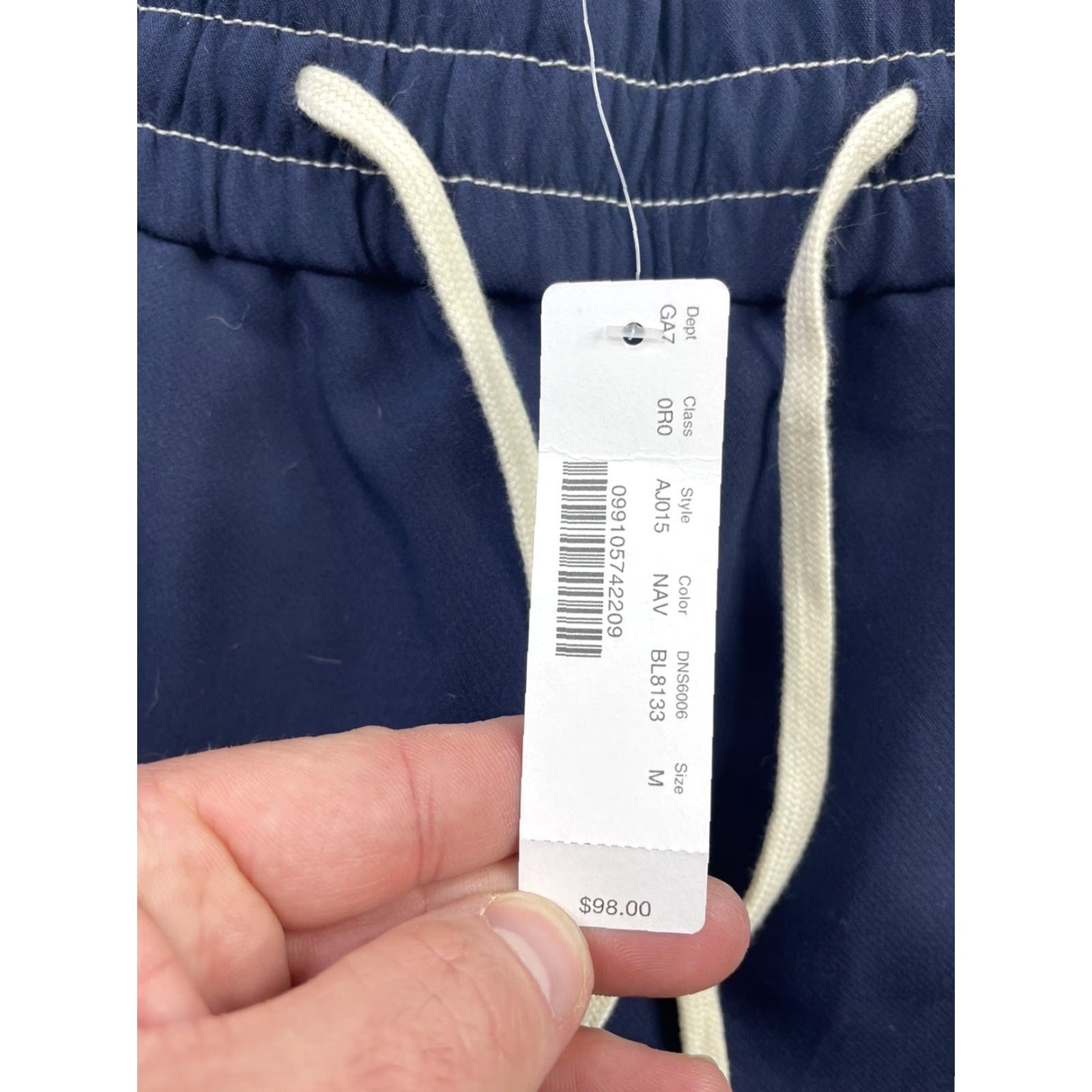 J.Crew J.CREW Pants Drapey Drawstring Navy Blue Women’s M Straight Ankle Pocket Quick Dry Stretch Breathable Elastic Waist Travel Casual Business Size 32" / US 10 / IT 46 - 4 Thumbnail