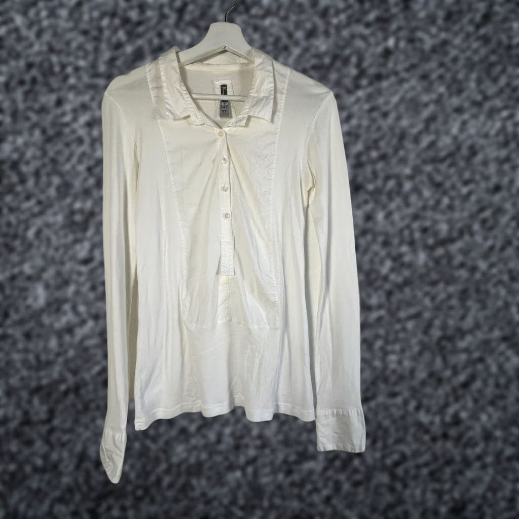 Vintage Kristensen Du Nord Polo Shirt Size 4 White Long Sleeve Made in Italy Womens Size S / US 4 / IT 40 - 1 Thumbnail