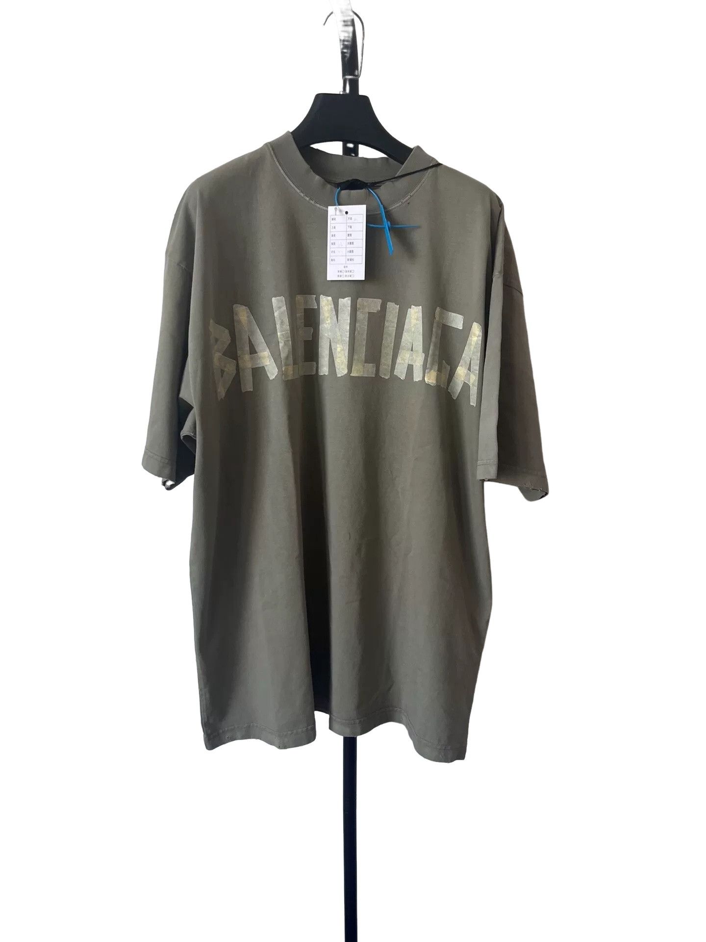 Balenciaga Balenciaga Taped Logo Mock Neck T-Shirt Size M Size US M / EU 48-50 / 2 - 1 Thumbnail