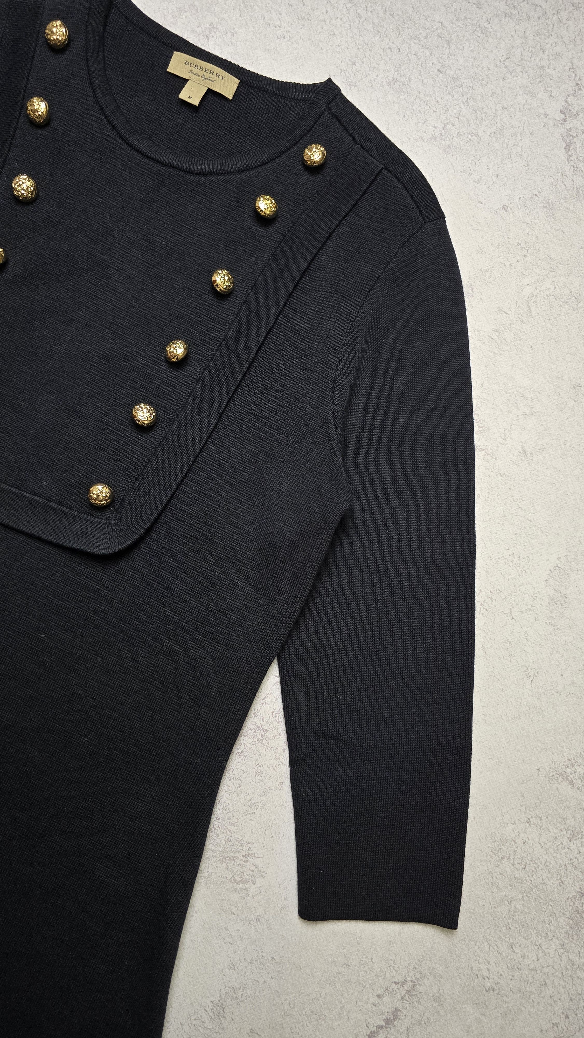 Burberry Burberry England Military Knit Dress Gold Button Silk Blend Size M / US 6-8 / IT 42-44 - 7 Thumbnail