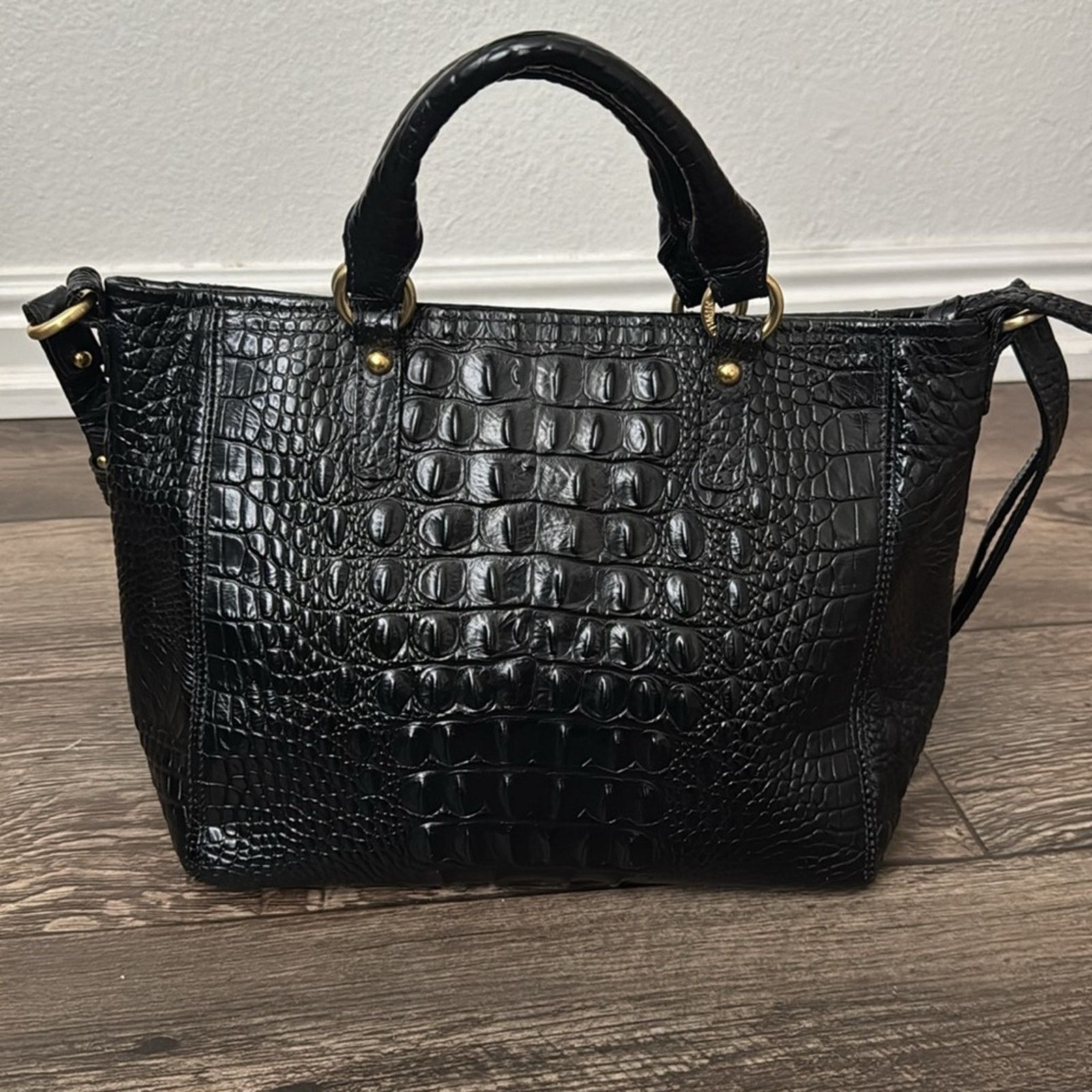 BRAHMIN Brahmin Medium Arno Black Crocodile Embossed Women's Bag Size ONE SIZE - 4 Thumbnail